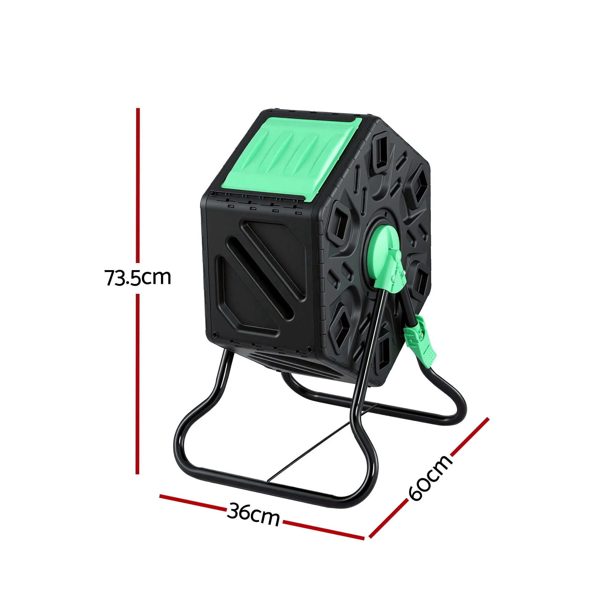 2 Gardeon Compost Bin 65L Composter Tumbler Rotating Outdoor With Sliding - Black, 2 of 2