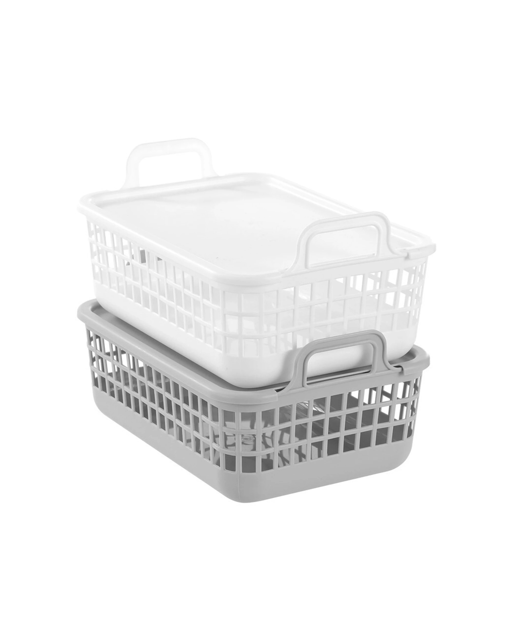 4 Boxsweden 2PK Storage Tote With Lid Small Stackable Durable - Multi, 4 of 5