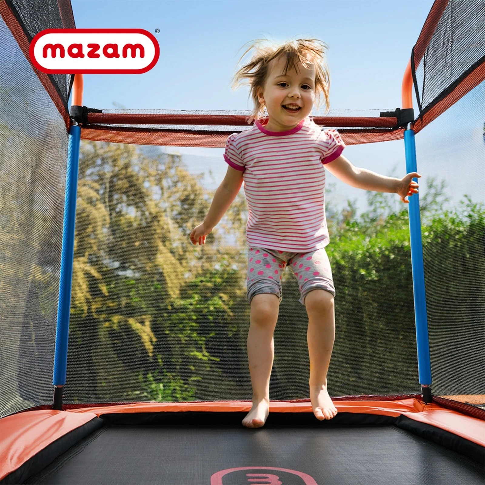 6 Mazam 6FT Kids Trampoline with Swing Bar Rectangular - Multi, 6 of 9