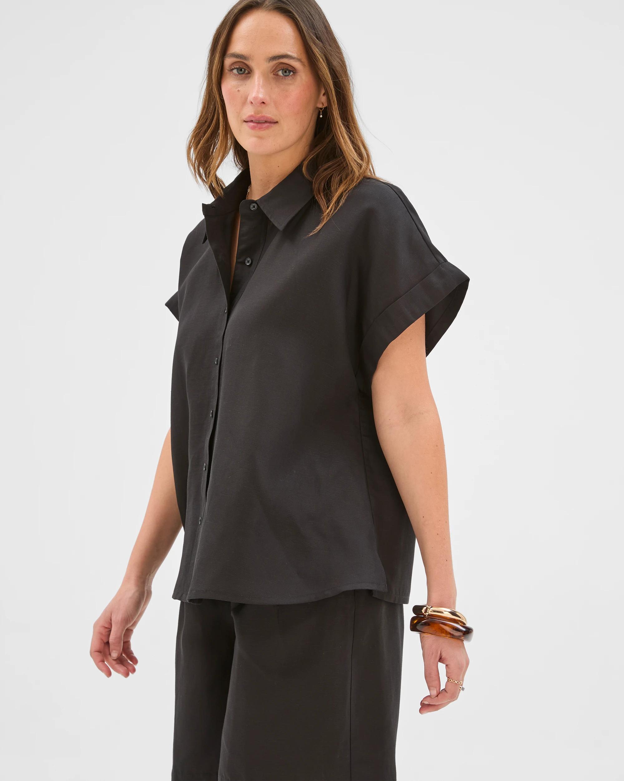 5 Preview Sarah Short Sleeve Shirt BLACK, 5 of 7