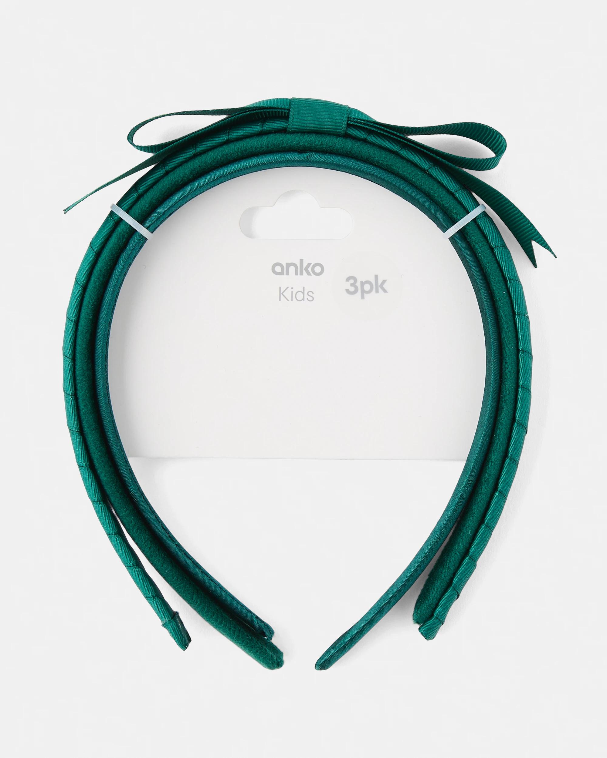 4 3 Pack School Headbands Green, 4 of 4