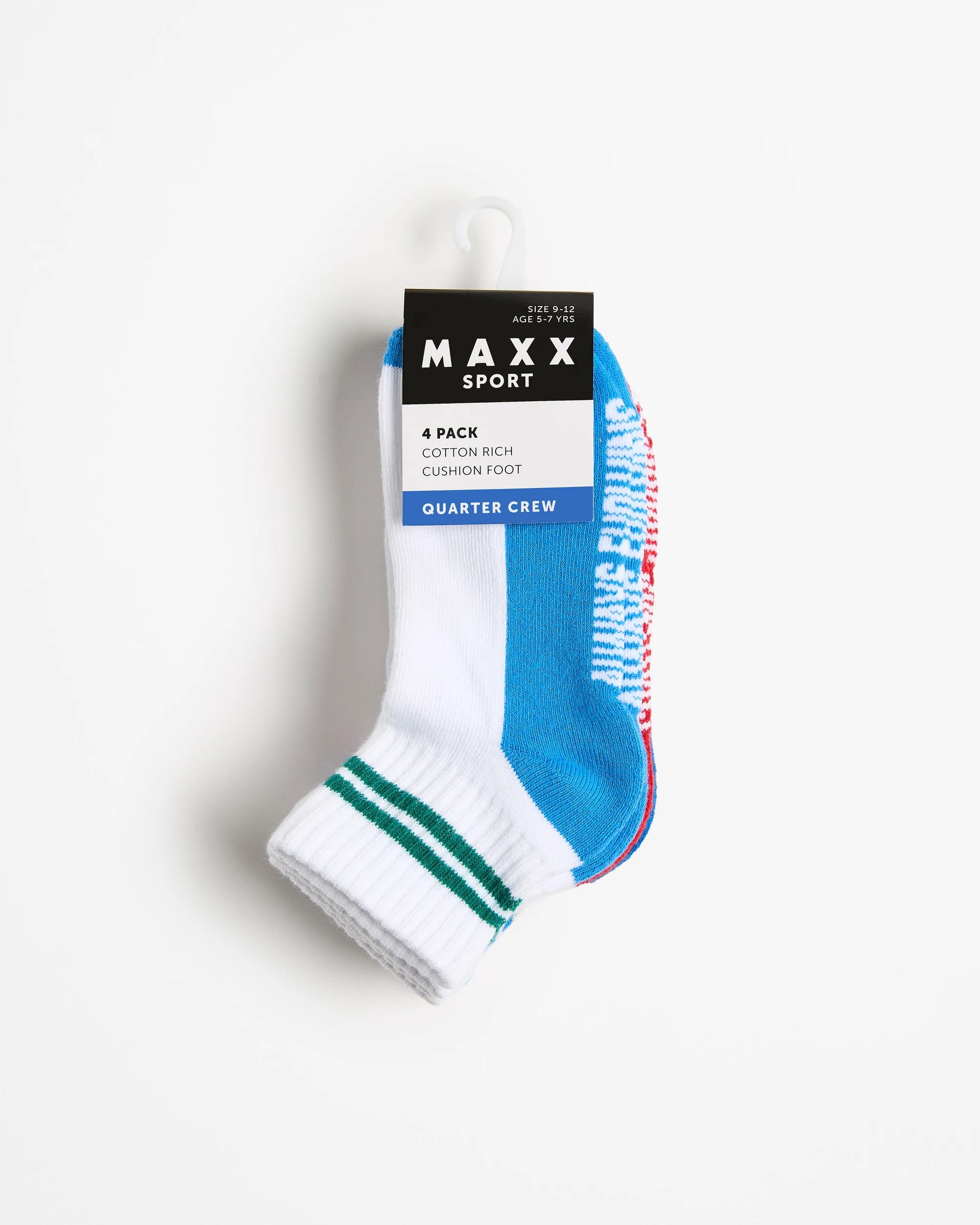 3 Australian Cotton Blend Boys Crew Cut Socks 4 Pack - Maxx BOYS RETRO STRIPE, 3 of 3