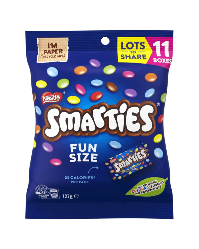 11 Pack Nestle Smarties Chocolate Fun Pack Bag 