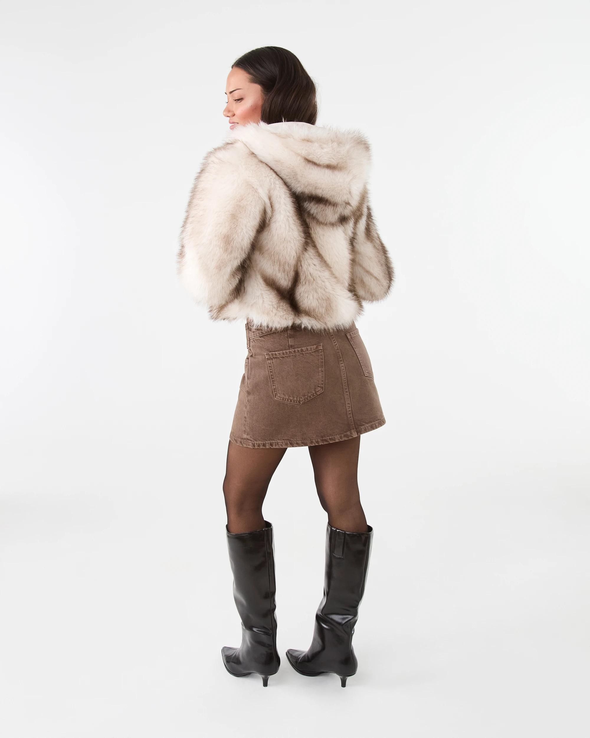 6 Washed Mini Skirt Wsh Brown, 6 of 8