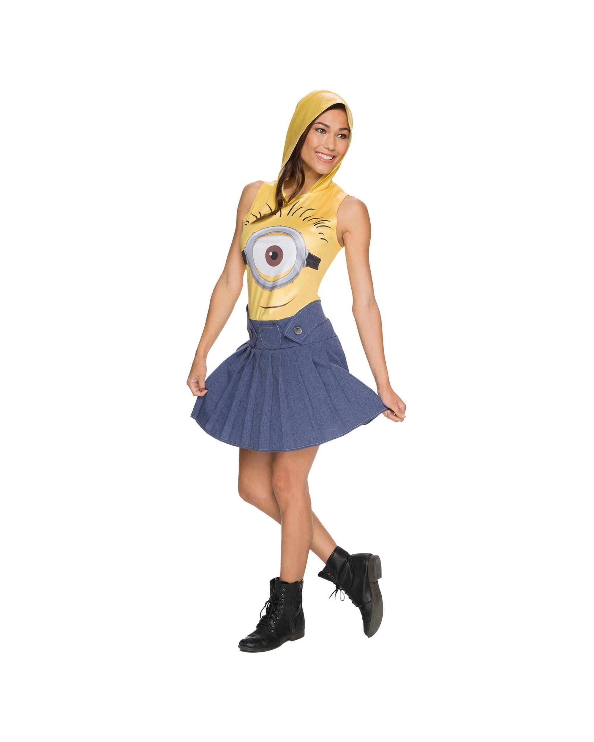 1 Despicable Me Minion Face Dress Adult Womens Dress Up Costume Size S - Multi, 1 of 3