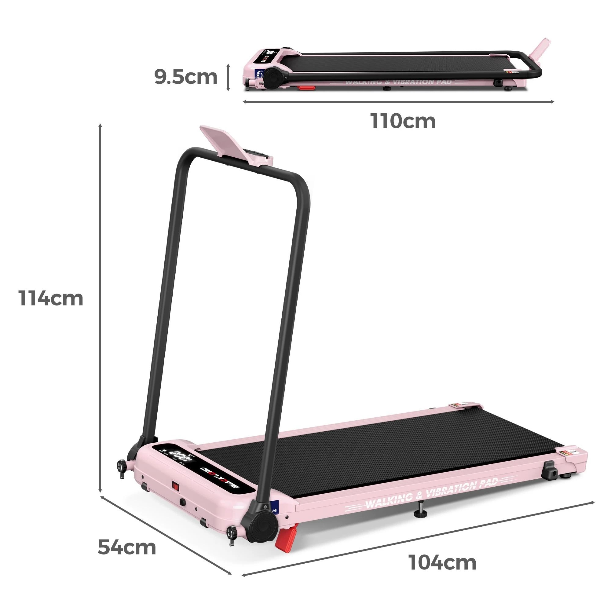3 Black Lord Treadmill 4-in-1 Walking Vibration Pad Incline Home Gym Foldable - Pink, 3 of 9