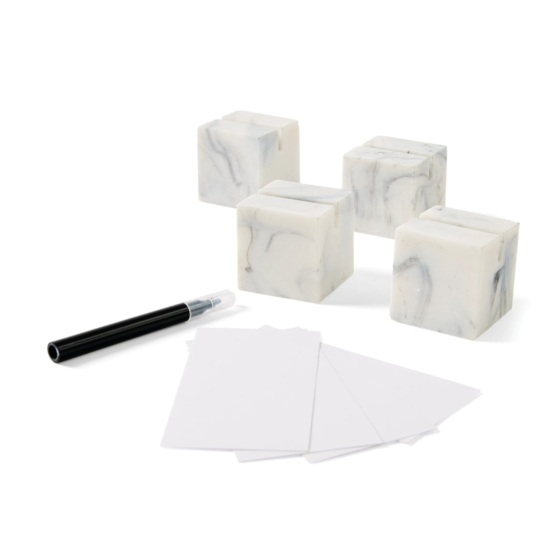 2 4 Pack Marble Look Cube Placecard Holders, 2 of 8