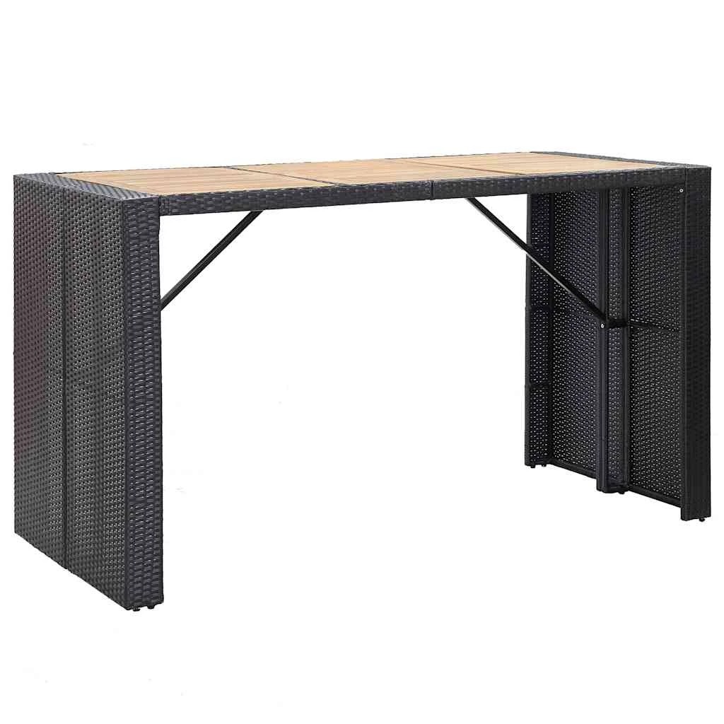 7 Vidaxl 7 Piece Outdoor Bar Set With Cushions Poly Rattan - Black, 7 of 8