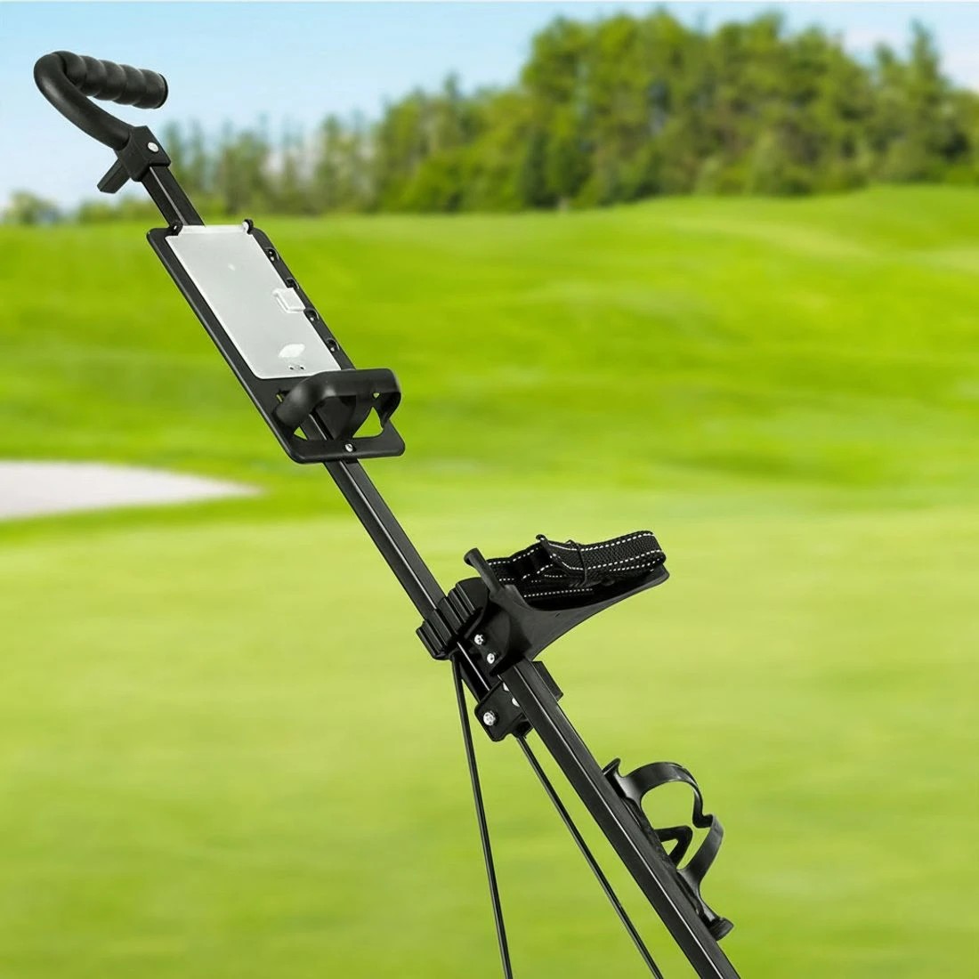 5 Everfit Golf Buggy Quick Folding Trolley Golf Cart Trolley 2 Wheels Cup Holder - Black, 5 of 6