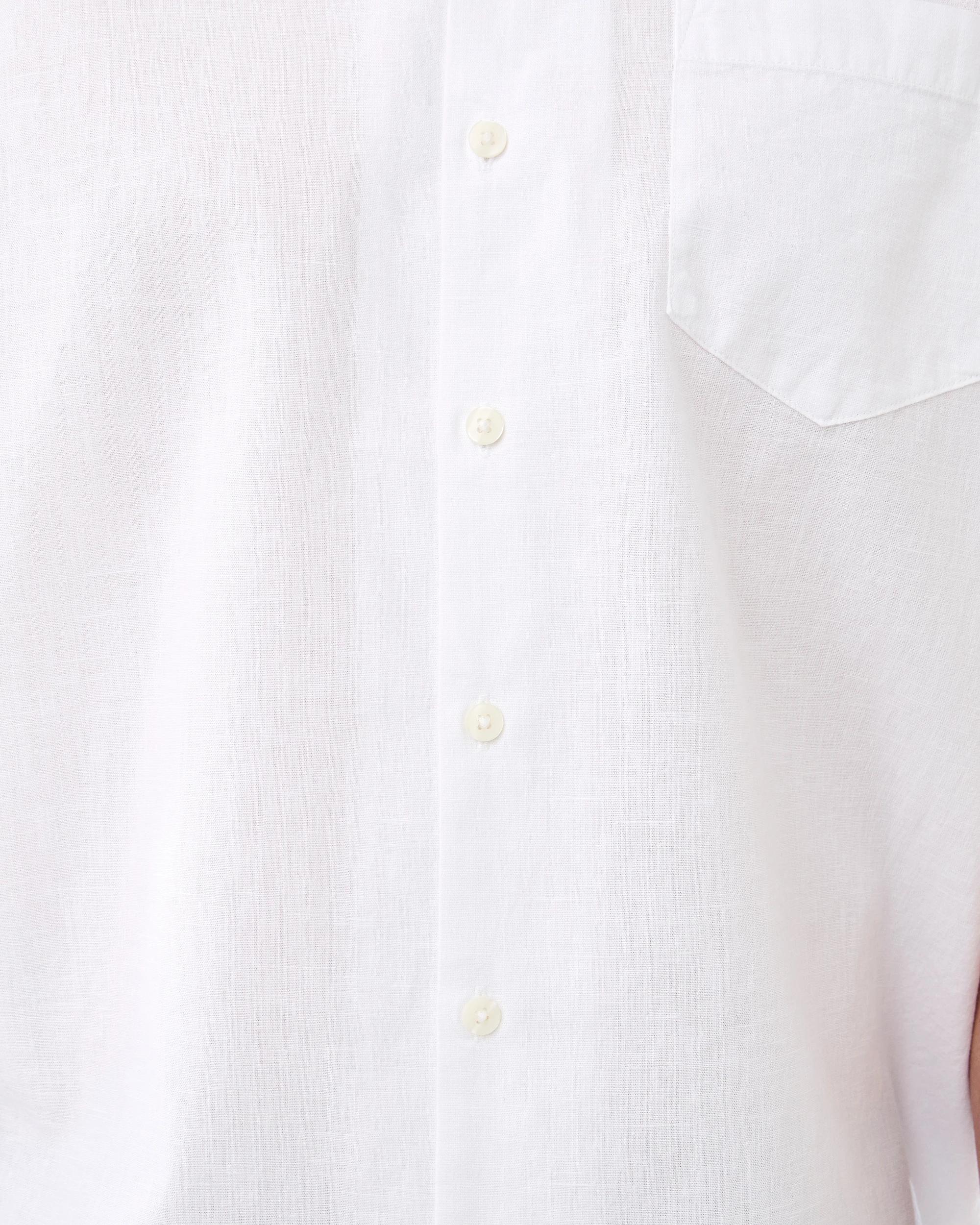 6 Short Sleeve Cotton Linen Shirt White, 6 of 7