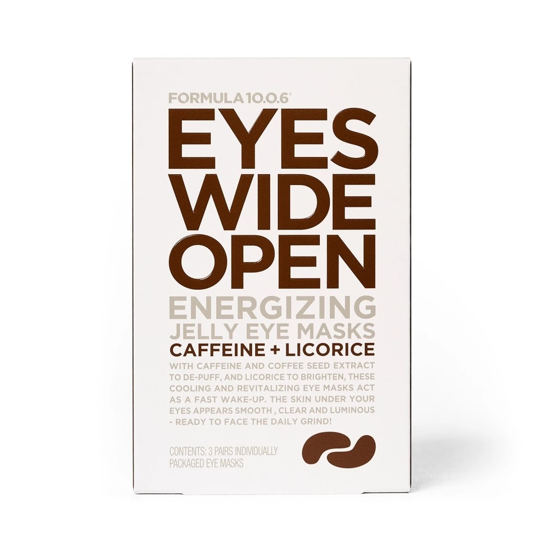 1 3 Pack Formula 10.0.6 Eyes Wide Open Energizing Jelly Eye Masks - Caffeine and Licorice, 1 of 2