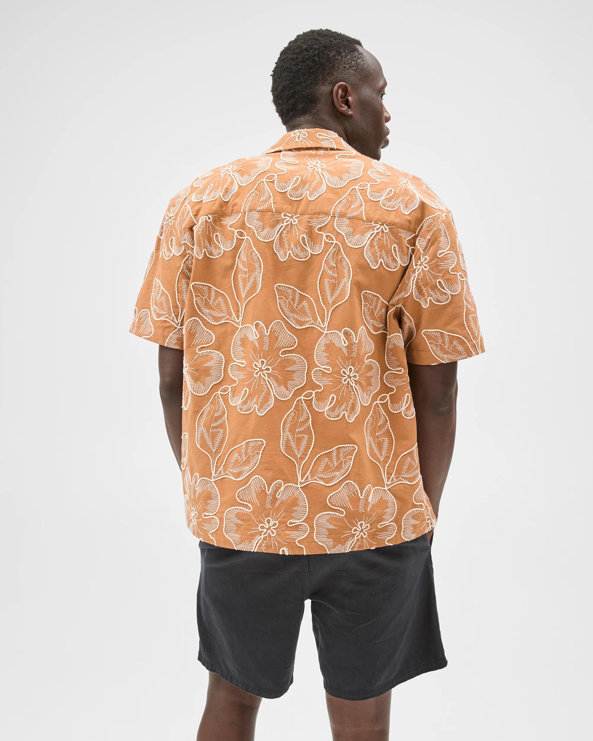 7 Commons Australian Cotton Boxy Fit Embroidered Shirt CLAY, 7 of 7