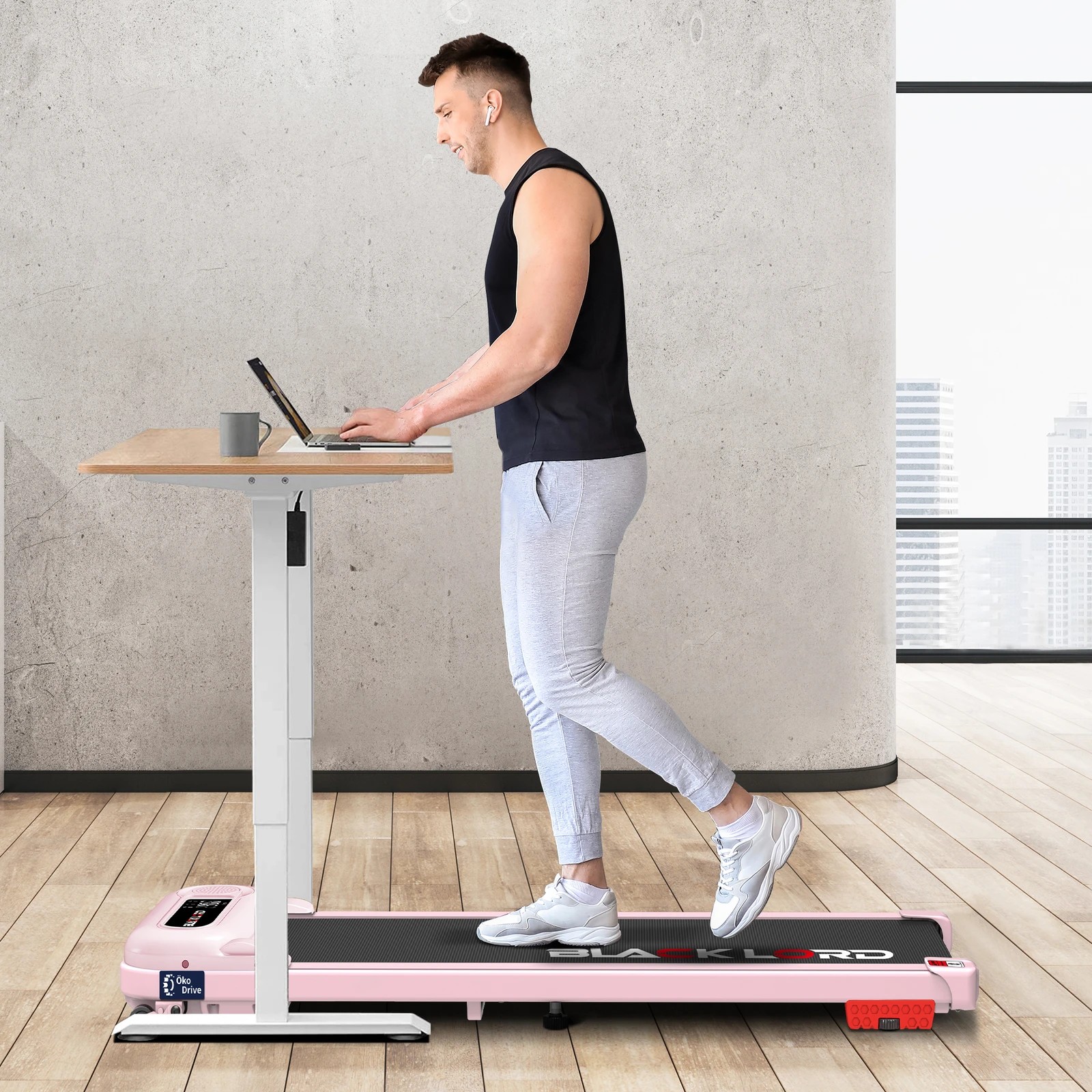 4 Black Lord Treadmill Electric Walking Pad Incline Shock Absorbers Home Gym - Pink, 4 of 10