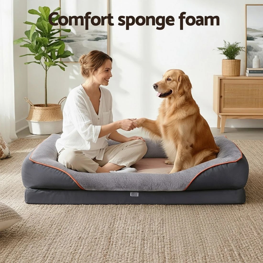 4 i.Pet Pet Bed Orthopedic Washable Dog Bed Plush Fleece Sofa Cushion Mat - Grey, 4 of 6