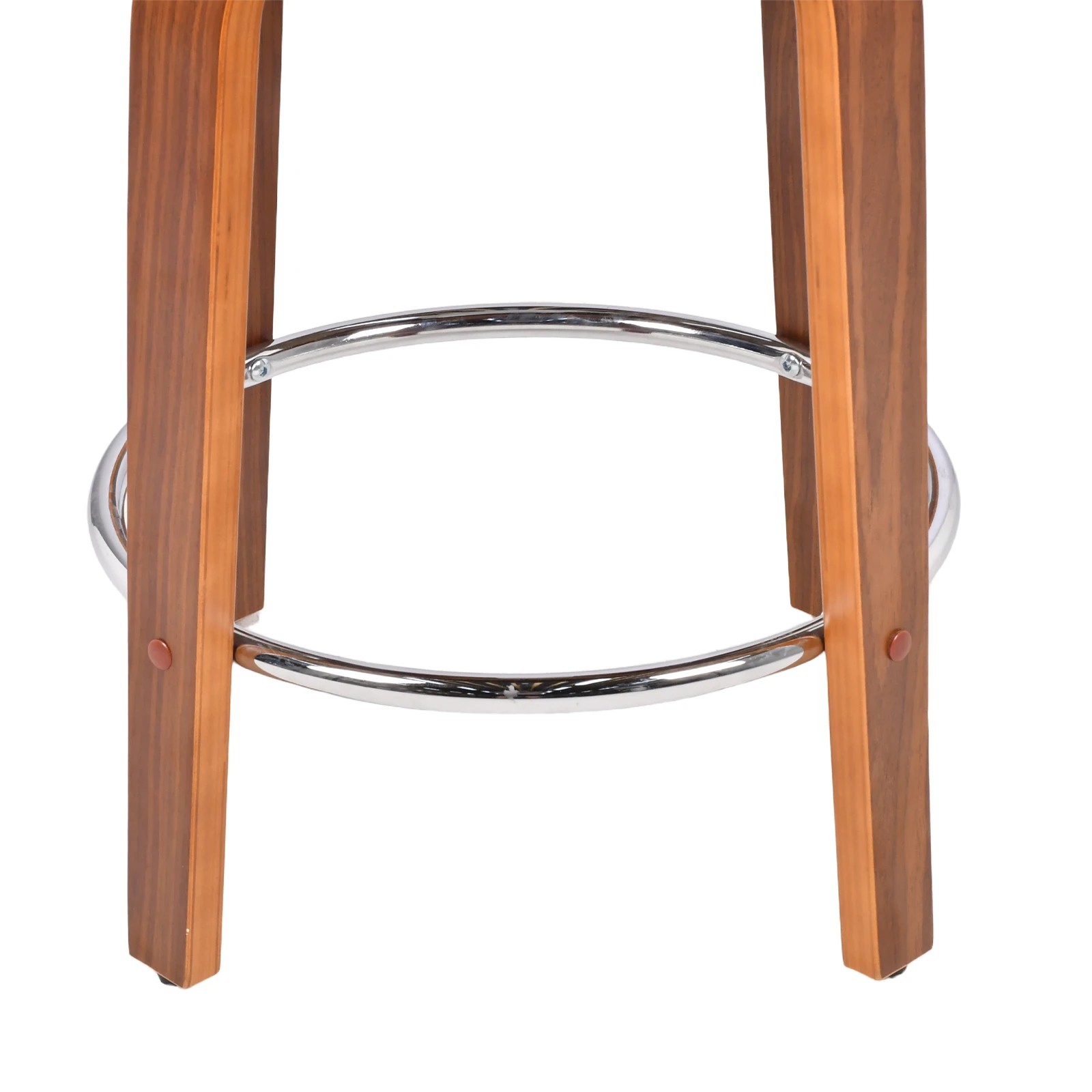 4 Advwin Bar Stools Set of 2 Kitchen Stools with Back and Metal Footrest 360° Swivel- Brown, 4 of 6