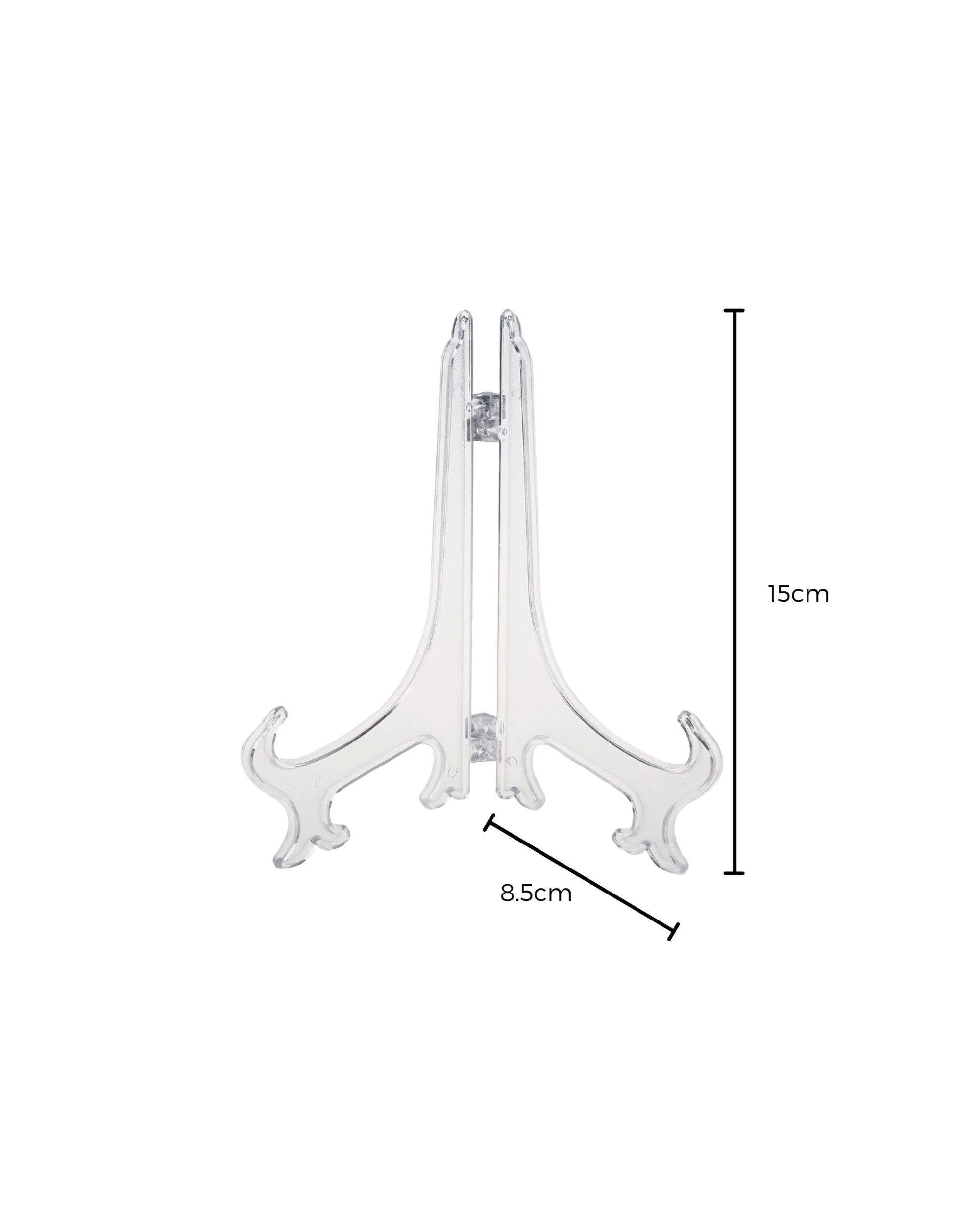2 Durmaz 15cm Foldable Plastic Plate Stand - Clear, 2 of 2