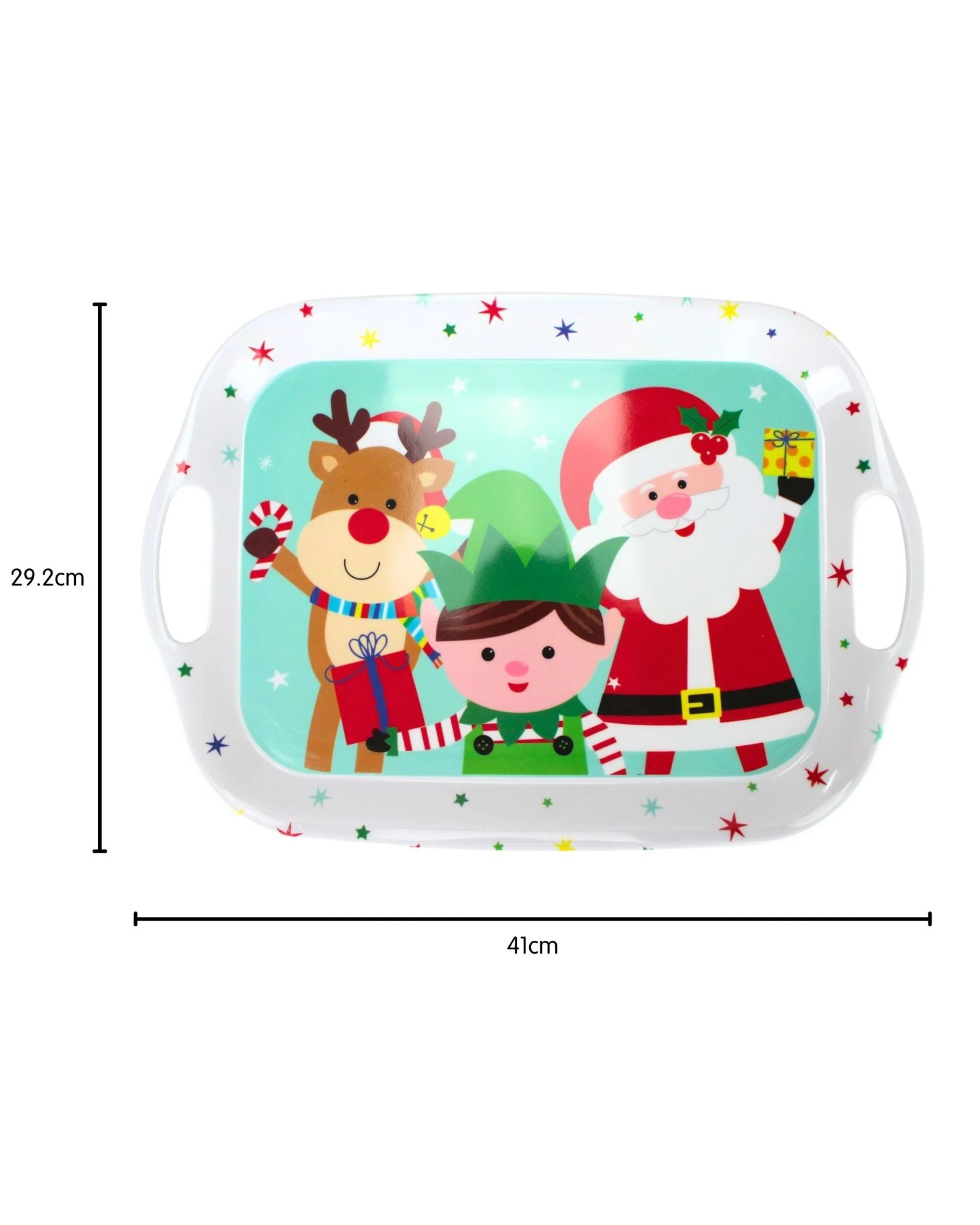 2 Artwrap Santa's Friends Melamine Serving Tray - Multi, 2 of 3