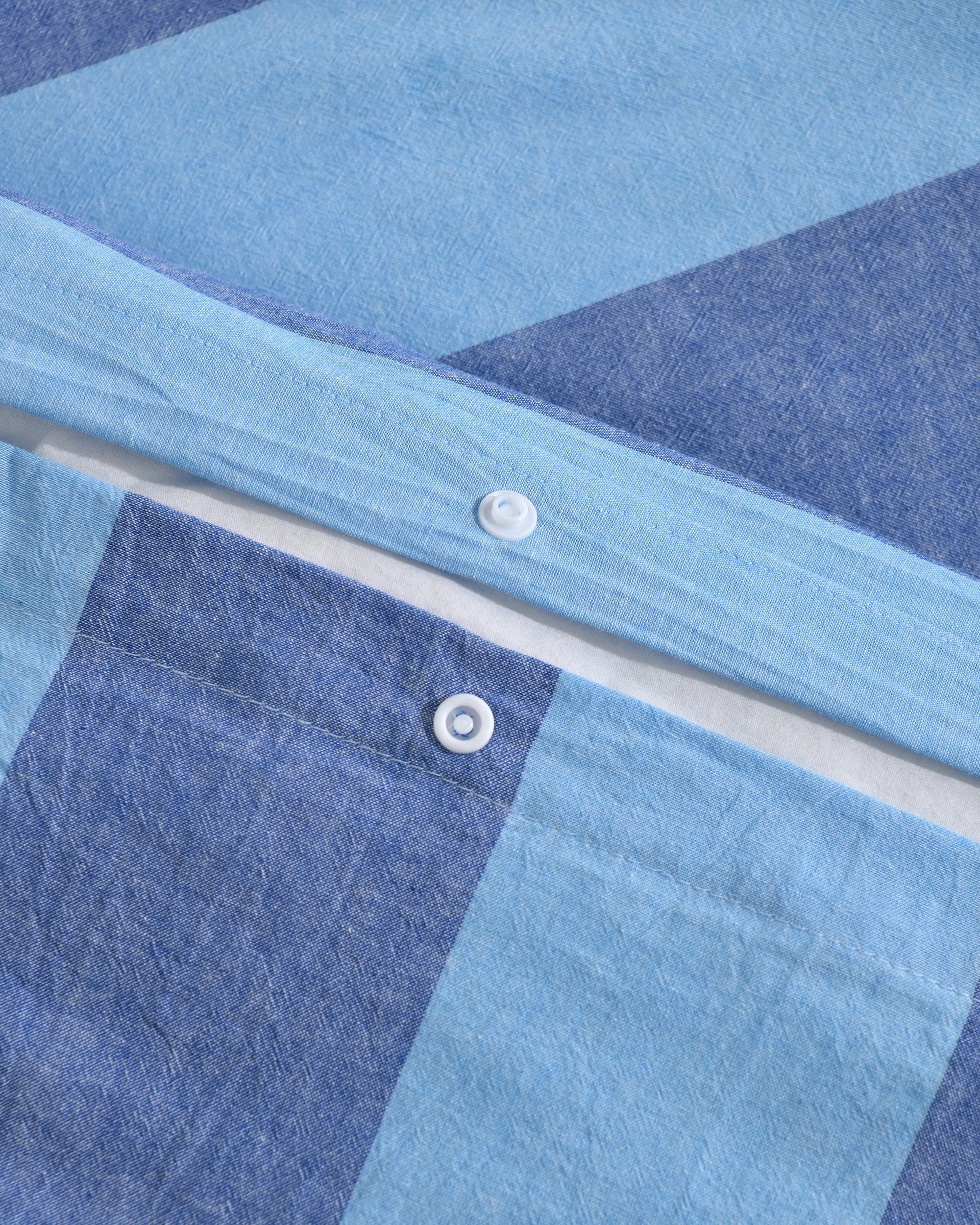 5 Dreamaker Bowie Washed Cotton Yarn Dyed Stripe Quilt Cover Set - Queen - Blue, 5 of 8