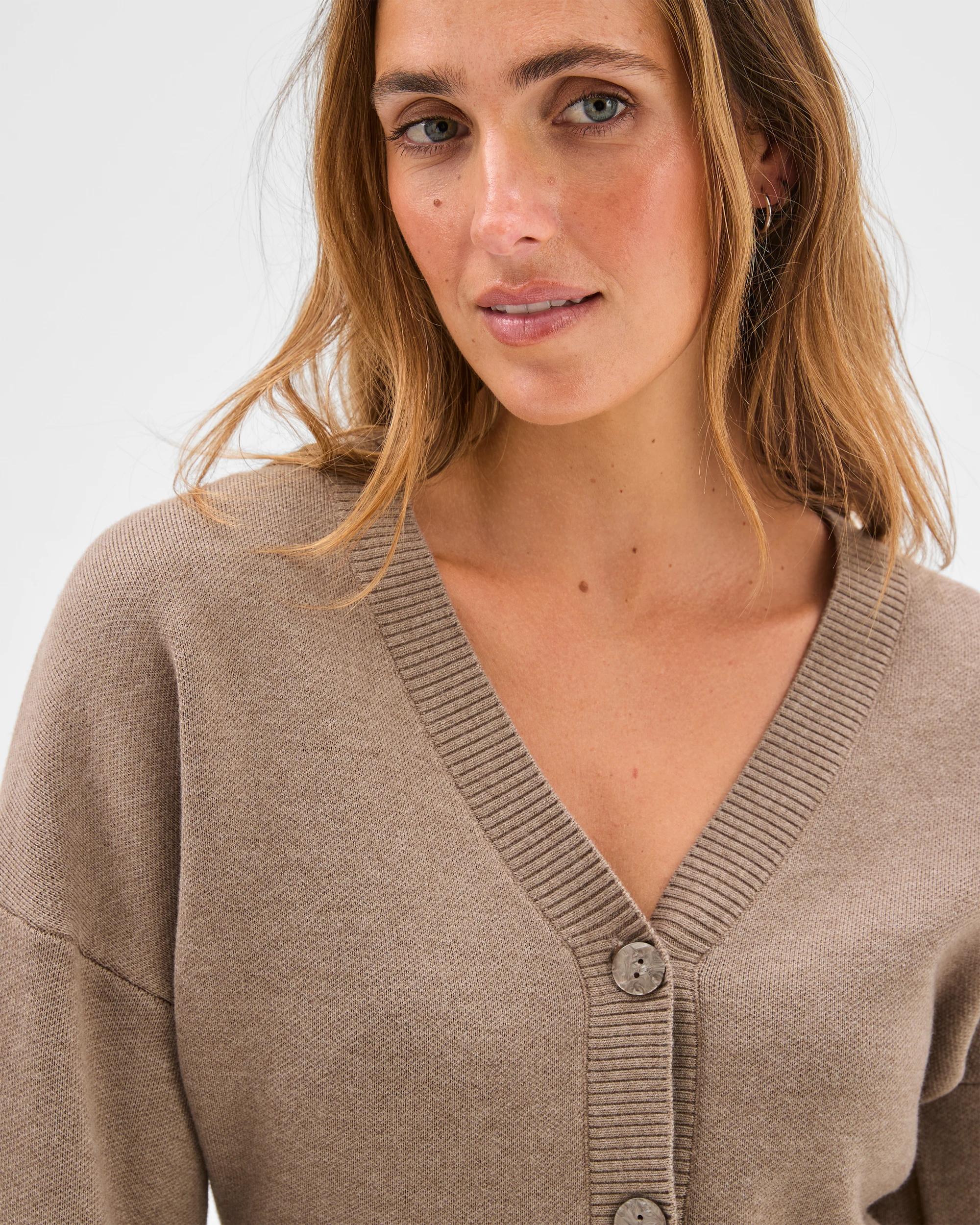 5 Preview Longline Knit Cardigan MOON GREY MARLE, 5 of 6