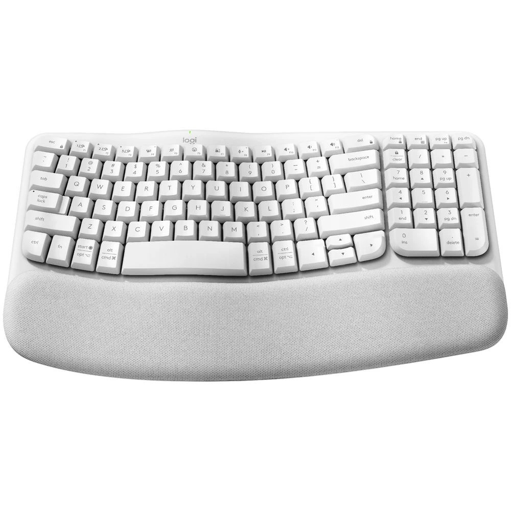 2 Logitech Wave Keys Wireless Ergonomic Keyboard Off-White, 2 of 9
