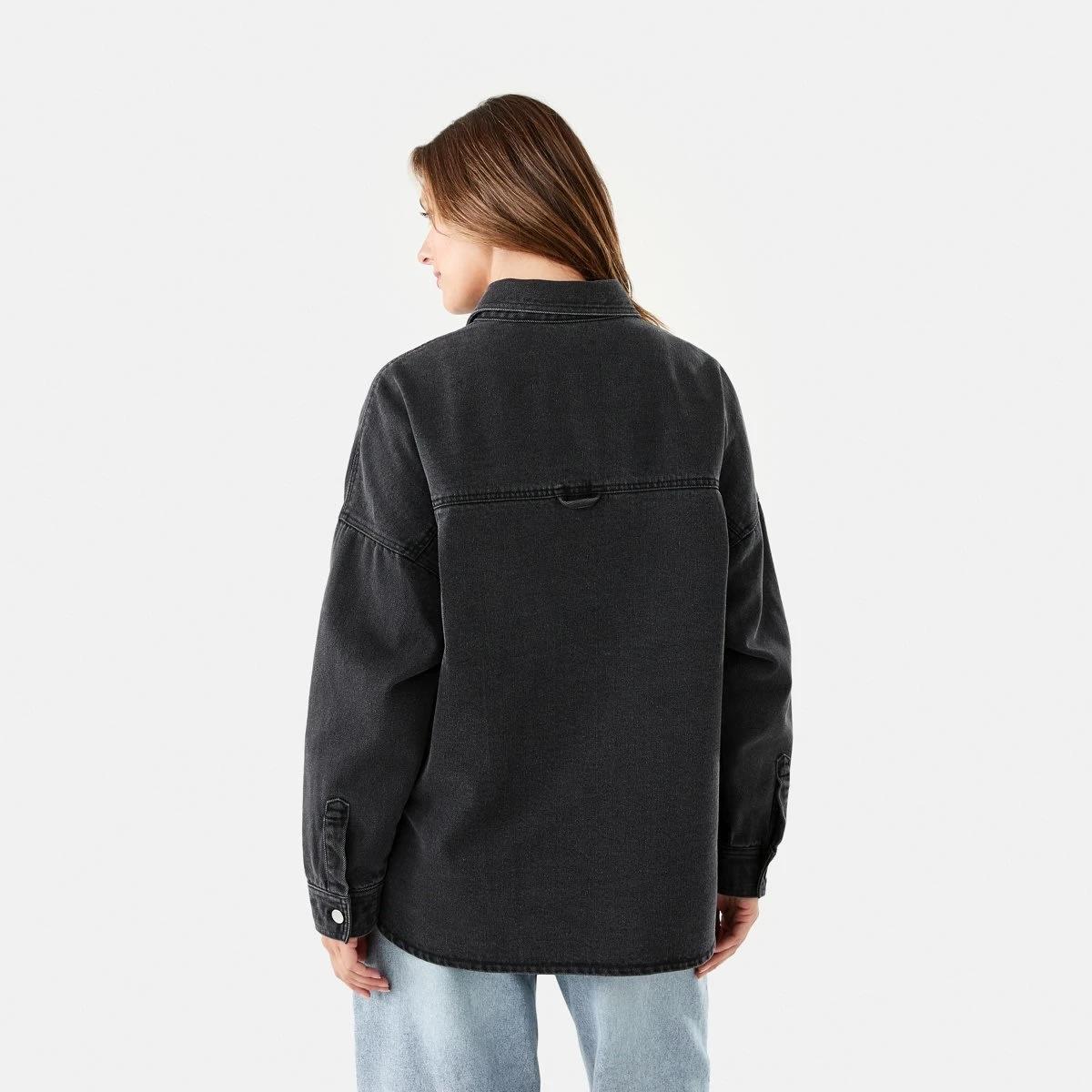 4 Long Sleeve Denim Shirt Black Wash, 4 of 9
