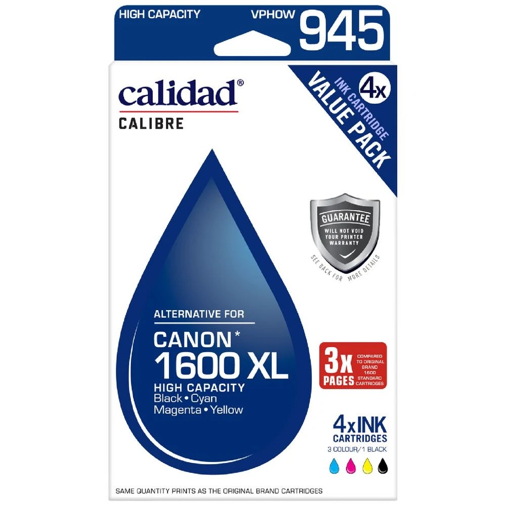 1 Calidad Alternate Canon 1600XL Ink Cartridge 4 Pack, 1 of 7