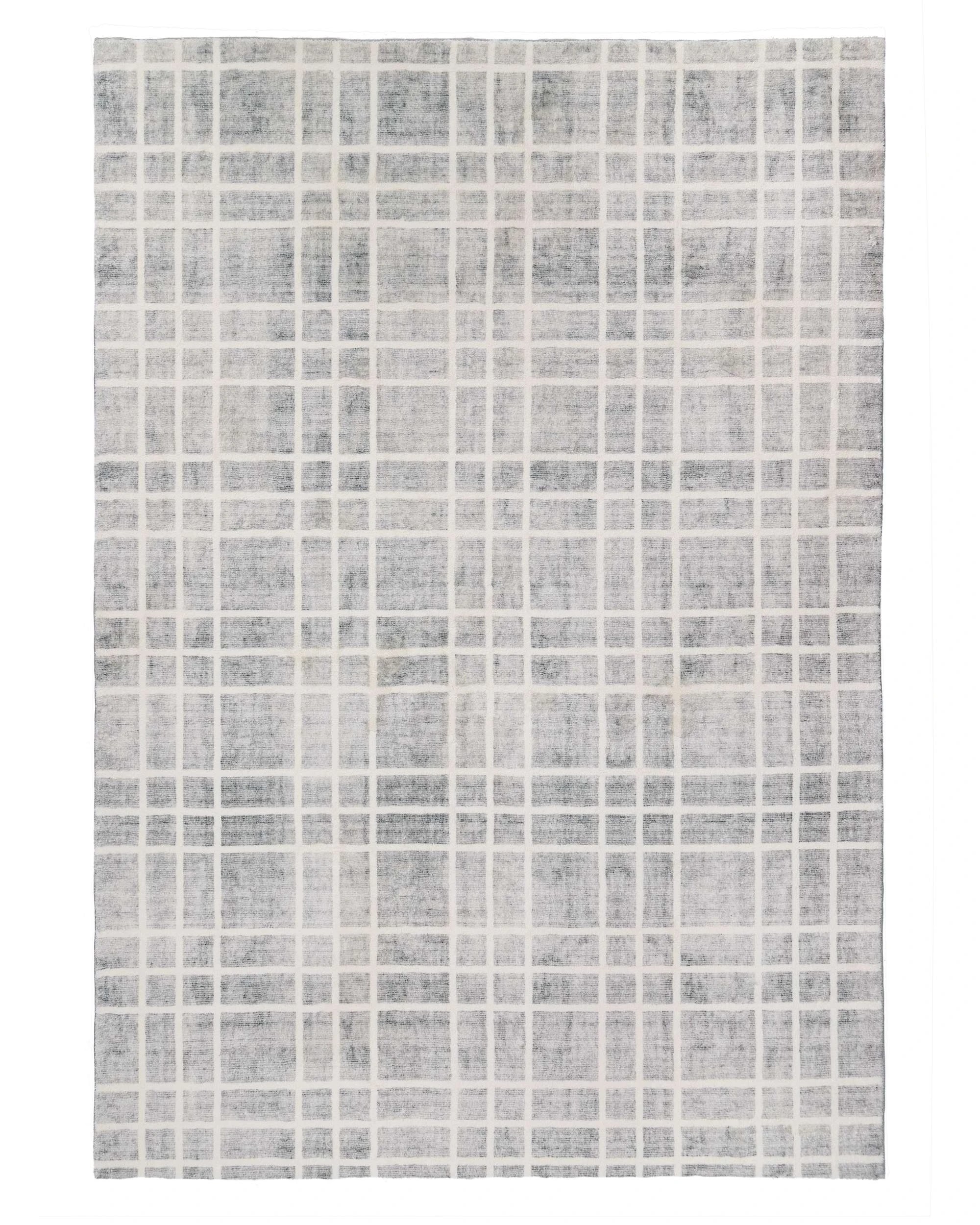 1 Loopsie Zeb Plaid Washable Rug-330cm x 240cm - Grey, 1 of 6