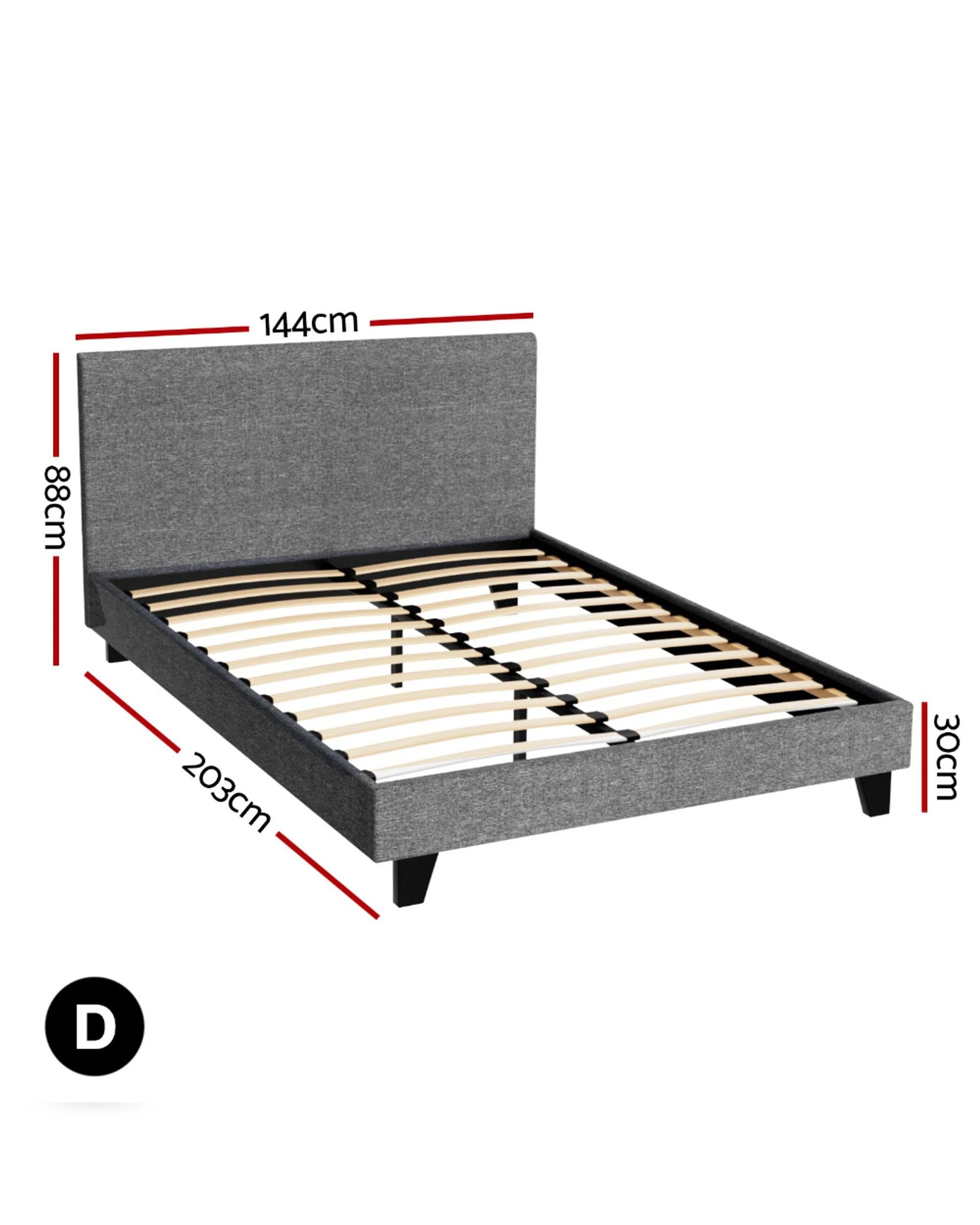 2 Artiss Bed Frame Double Size
 - Grey, 2 of 3
