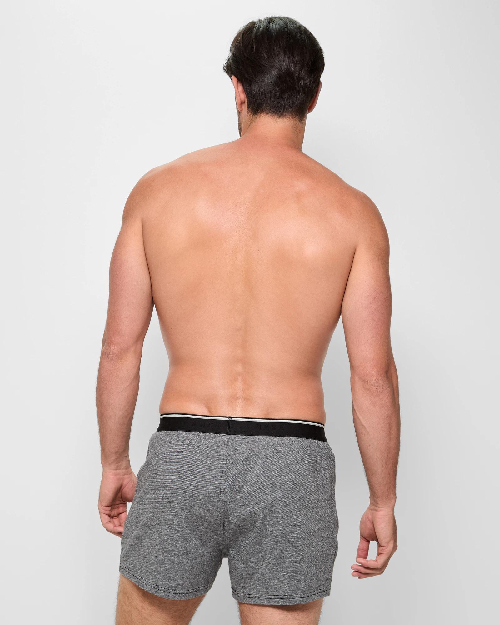 2 3 Pack Knit Boxer Shorts - Maxx GREY STRIPE, 2 of 3