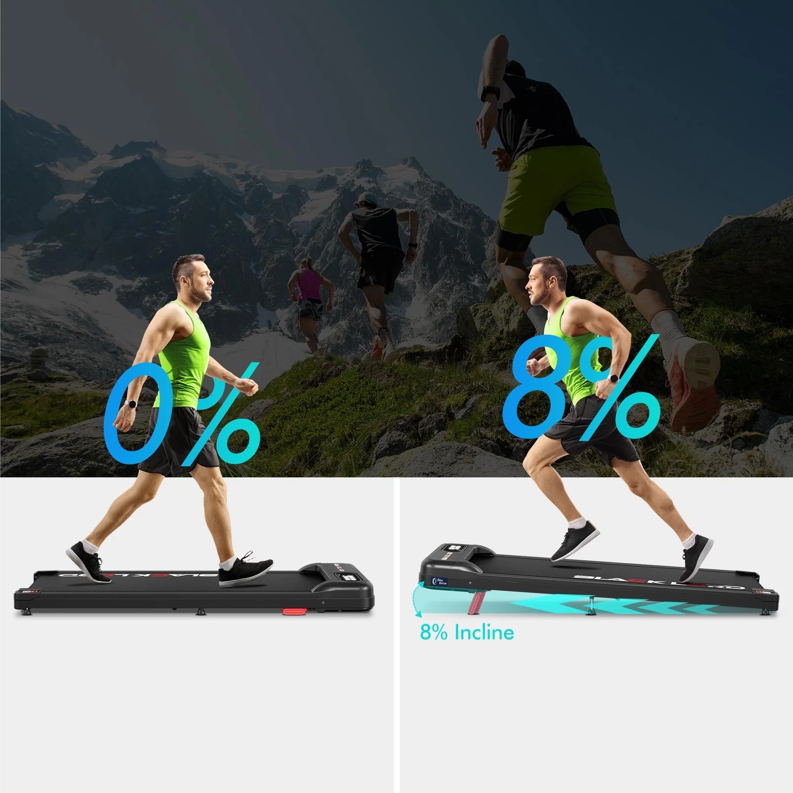 6 Black Lord Treadmill Electric Walking Pad Incline Home Gym Magnetic Remote - Black, 6 of 10