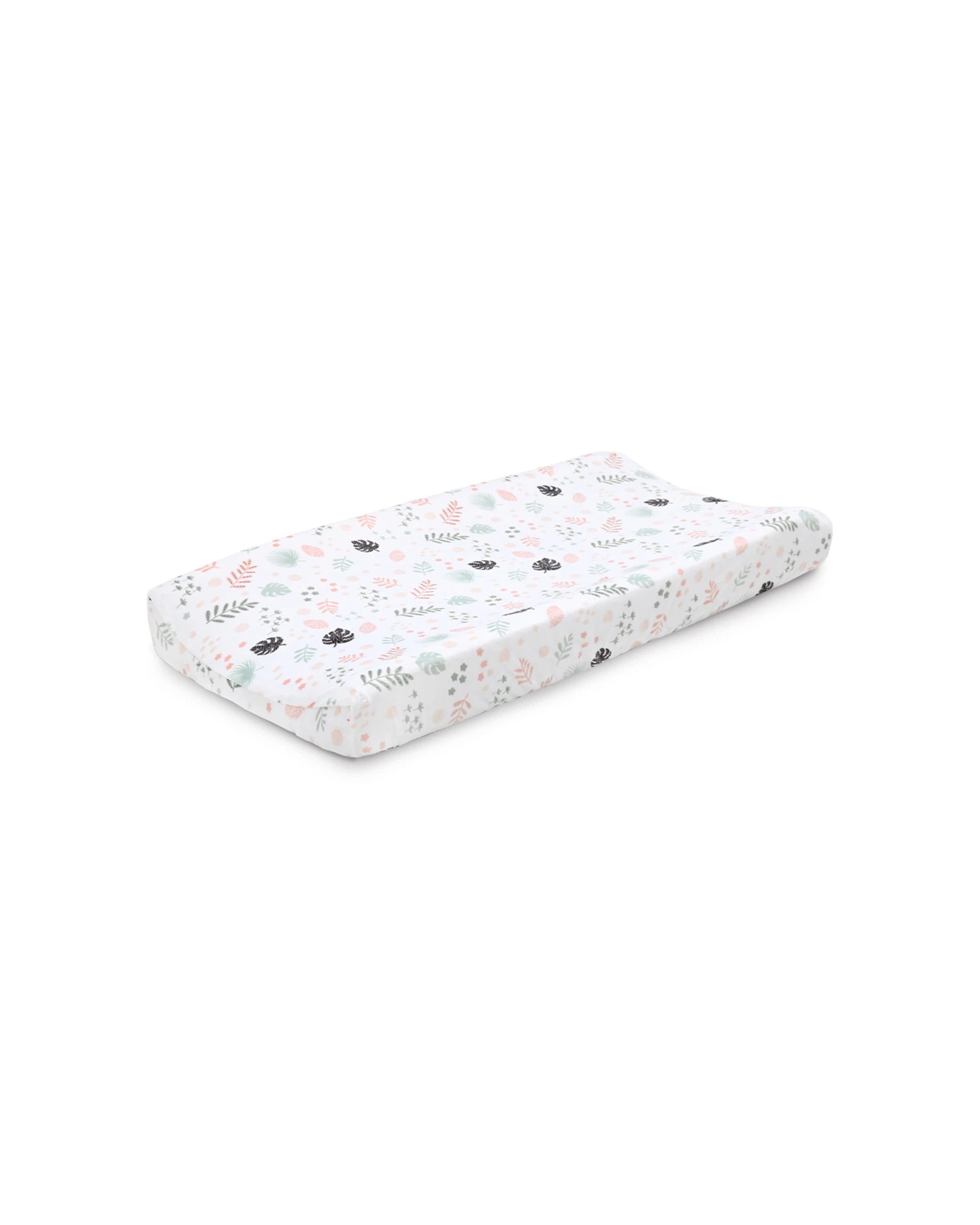 1 Little Haven Changing Pad Cover Velour Polyester Botanical Leaf Elastic Fit - Multi, 1 of 3
