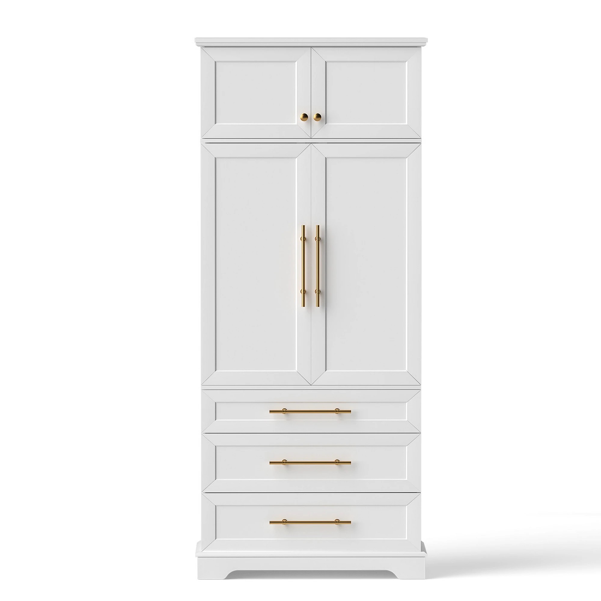 3 Artiss Buffet Sideboard Cabinet Pantry Kitchen Storage Cupboard Drawers - White, 3 of 3