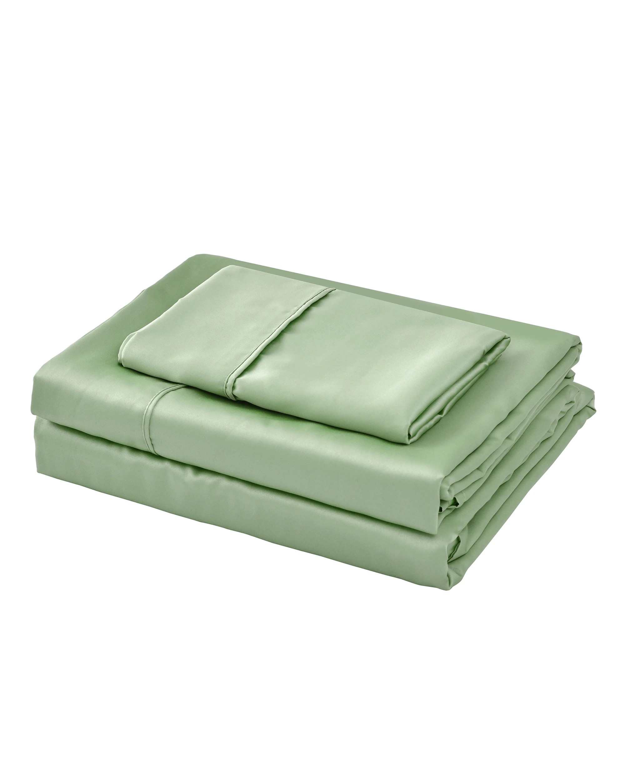 8 Dreamaker Matte Satin Sheet Set - Single Bed - Sage, 8 of 8