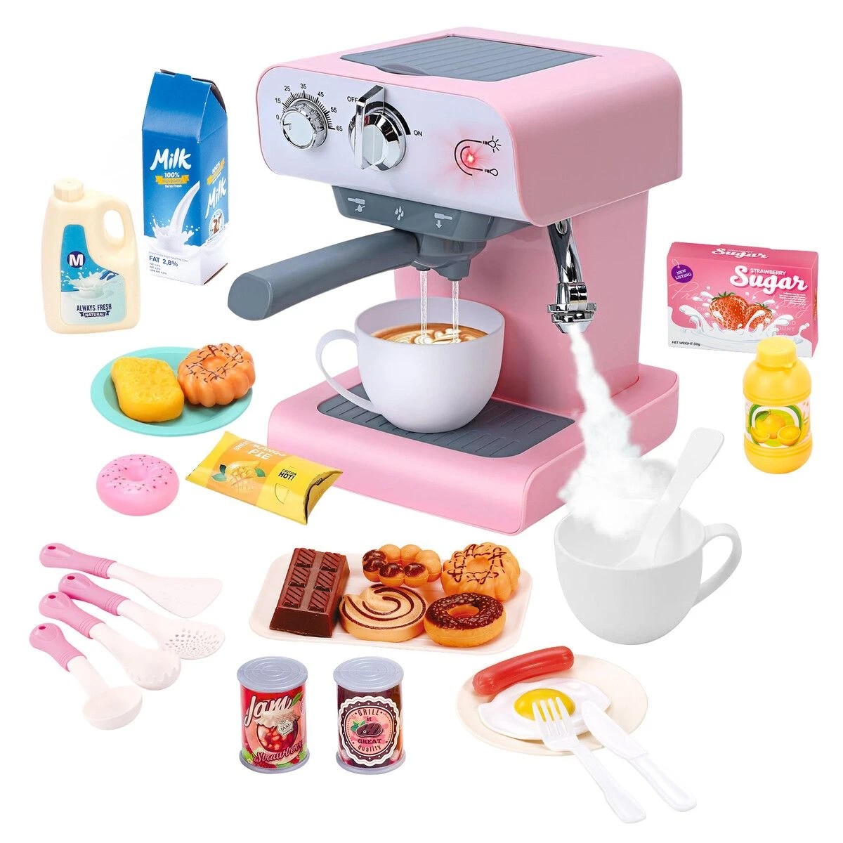 1 AUSWAY Kids Coffee Machine Maker Toy Set Pretend Role Play, 1 of 1