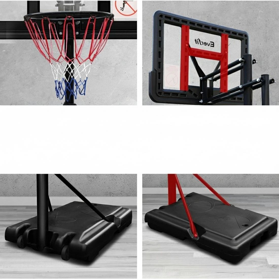 4 Everfit 3.05M Basketball Hoop Stand System Adjustable Height Portable Pro - Black, 4 of 7