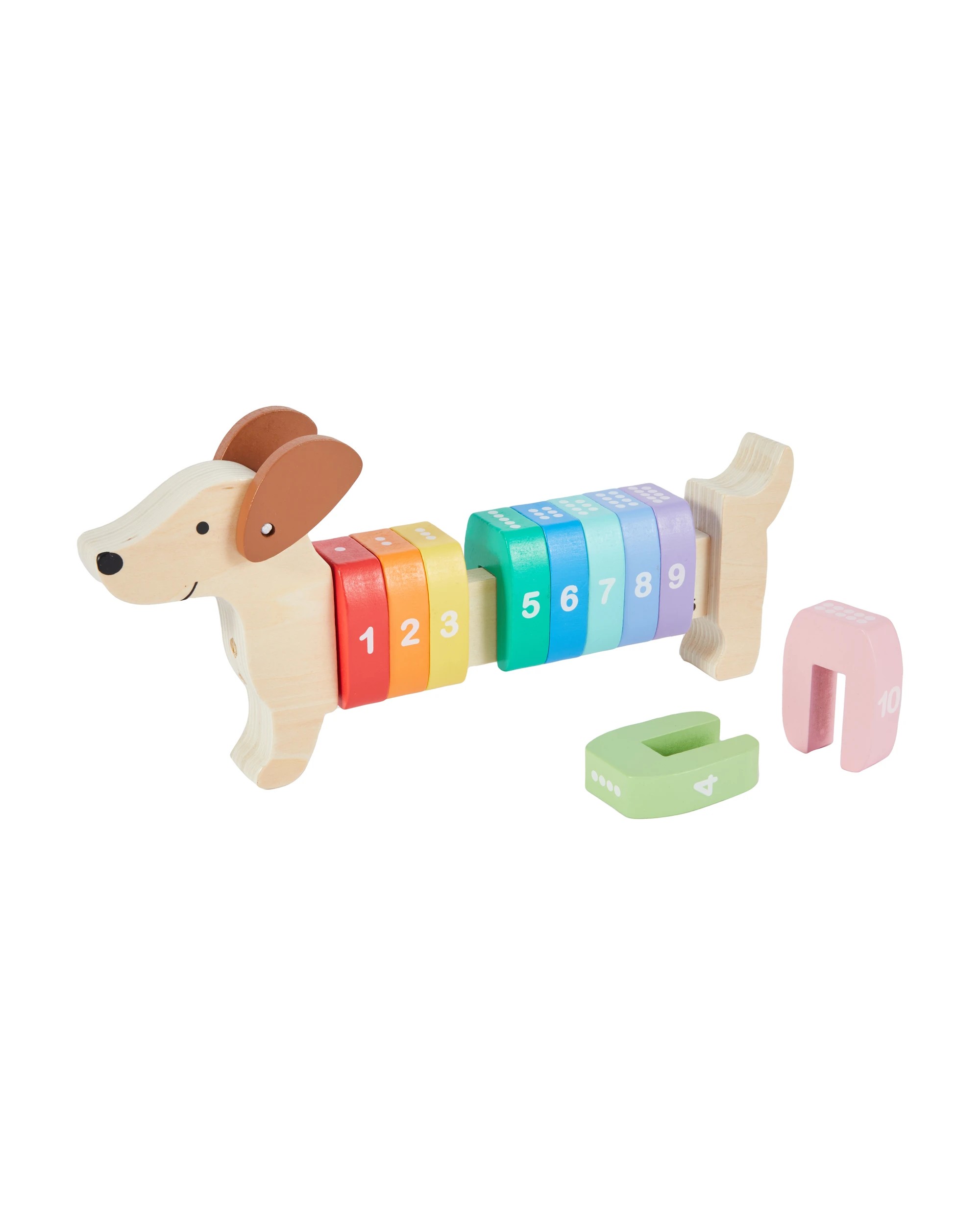 2 Wooden Play Count and Stack Dog, 2 of 8