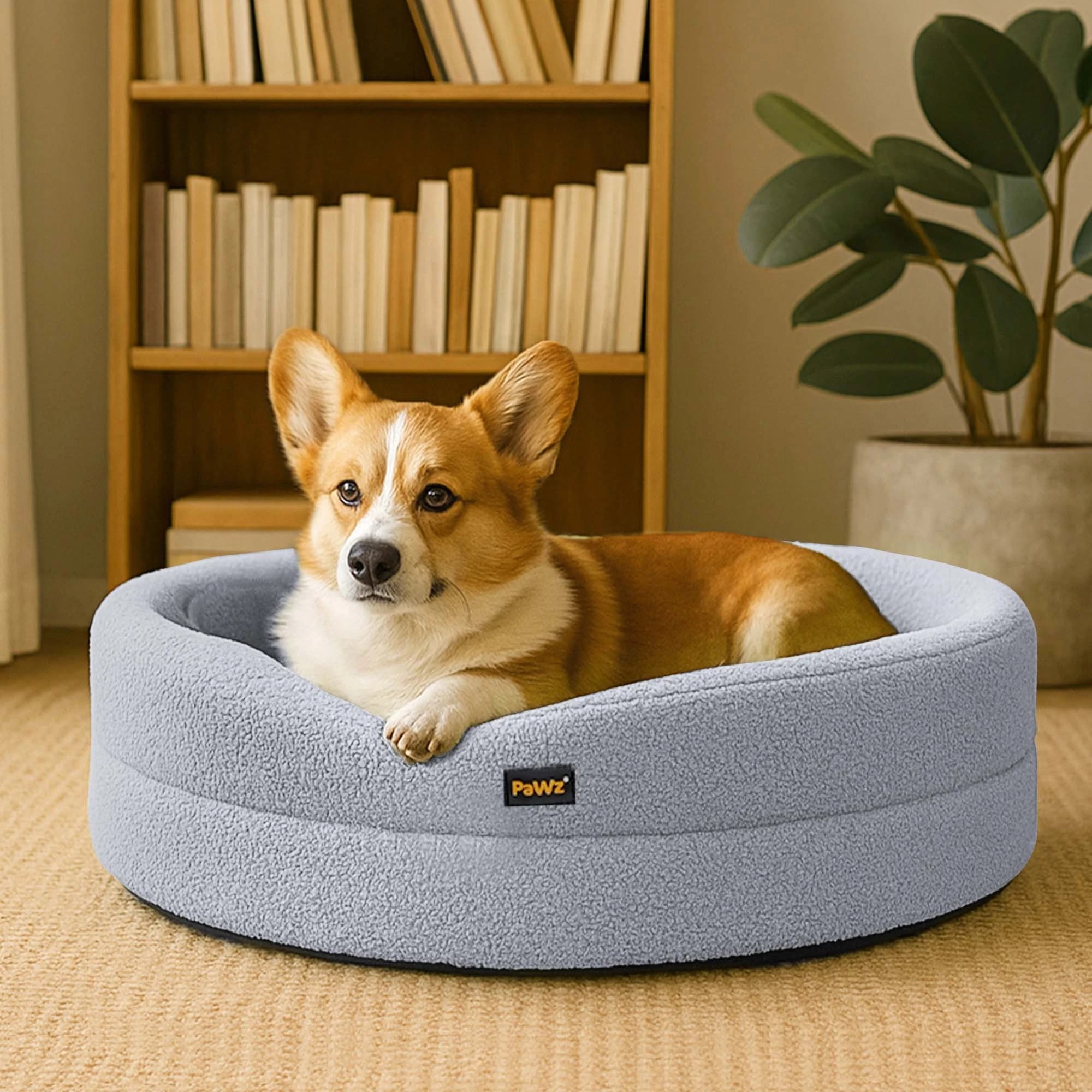 8 Pawz Washable Round Pet Bed  L - Grey, 8 of 9