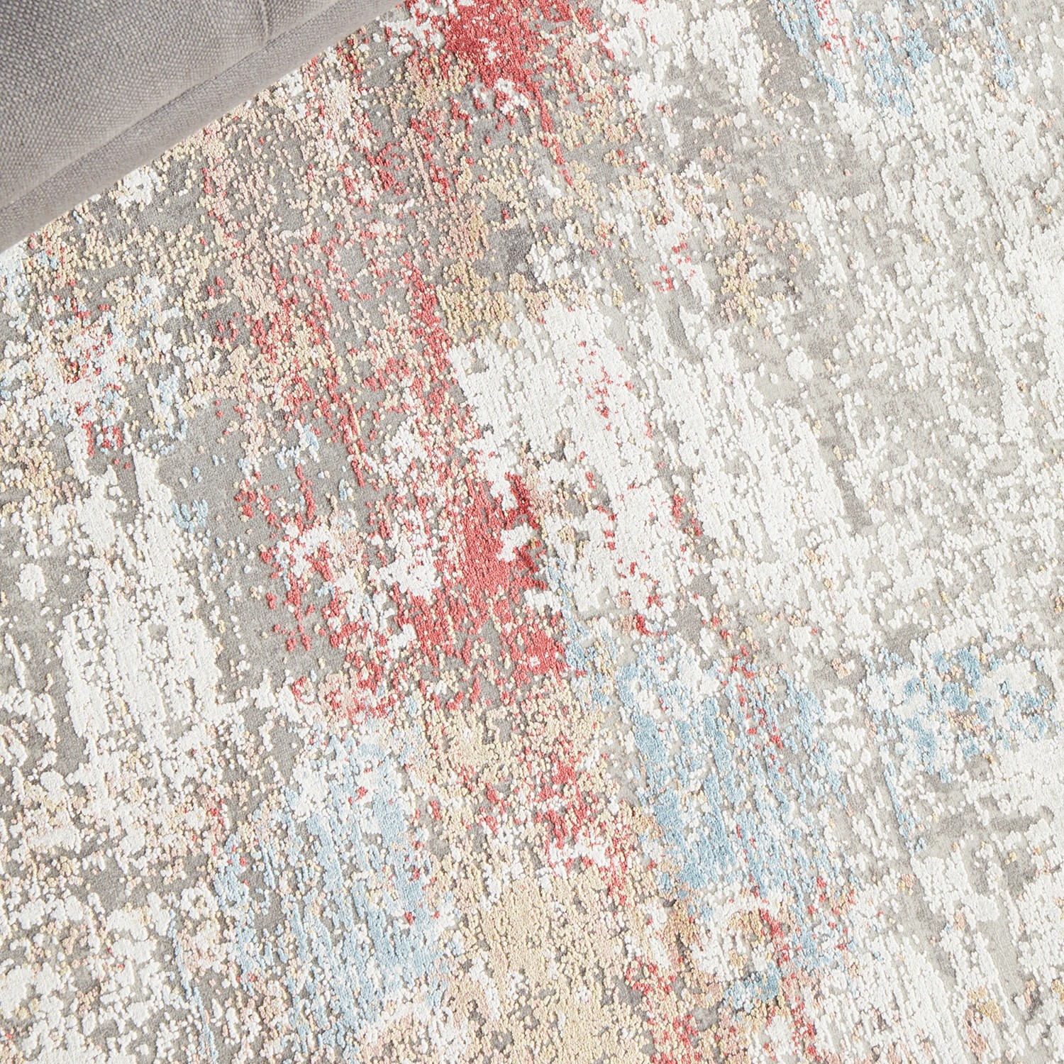 8 Common Ground Rugs Glimmers 109 300x80cm Runner - Medium Bamboo Silk Rug - Bone - Multi, 8 of 9