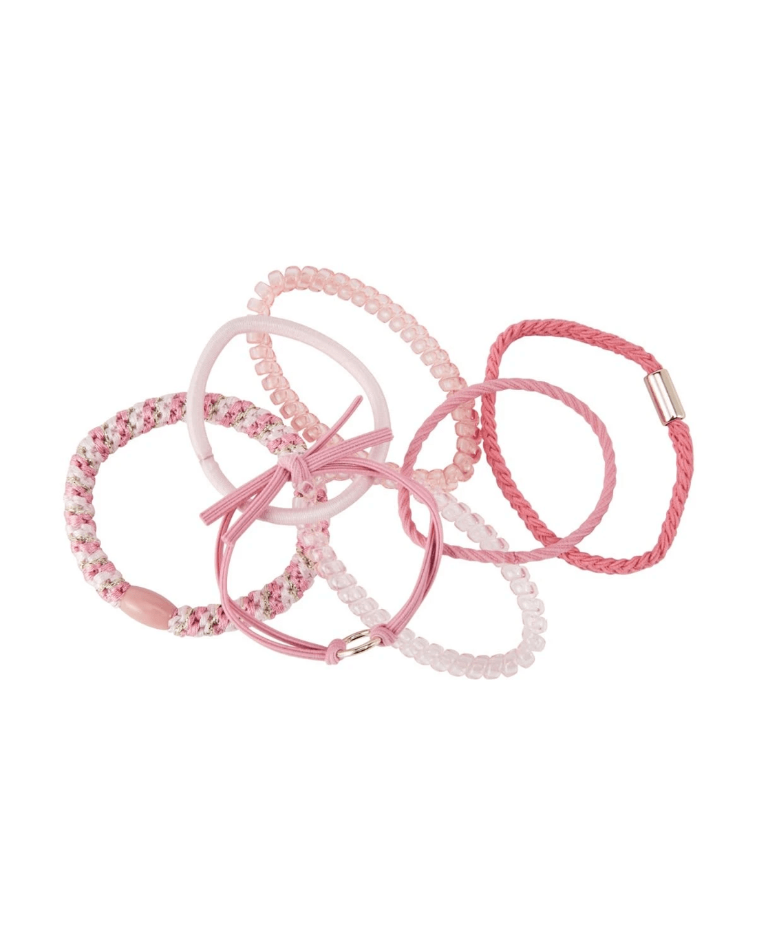 1 OXX Haircare 7 Piece Hair Elastics - Pink, 1 of 3