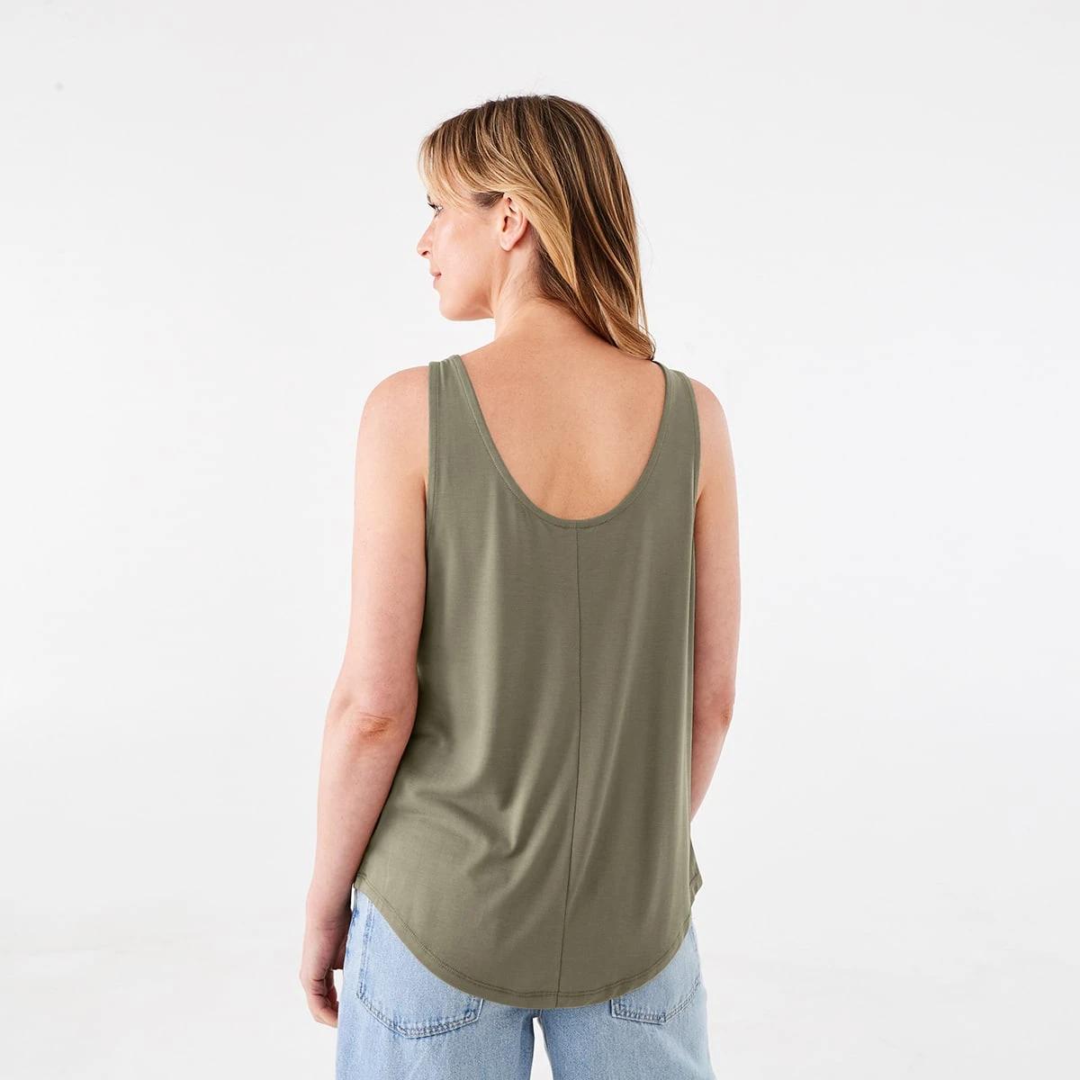 3 Sleeveless Drape Scoop Tank Pave Grey, 3 of 6