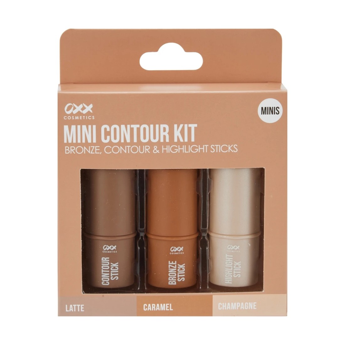 1 OXX Cosmetics 3 Piece Mini Contour Kit - Latte, Champagne and Caramel, 1 of 8
