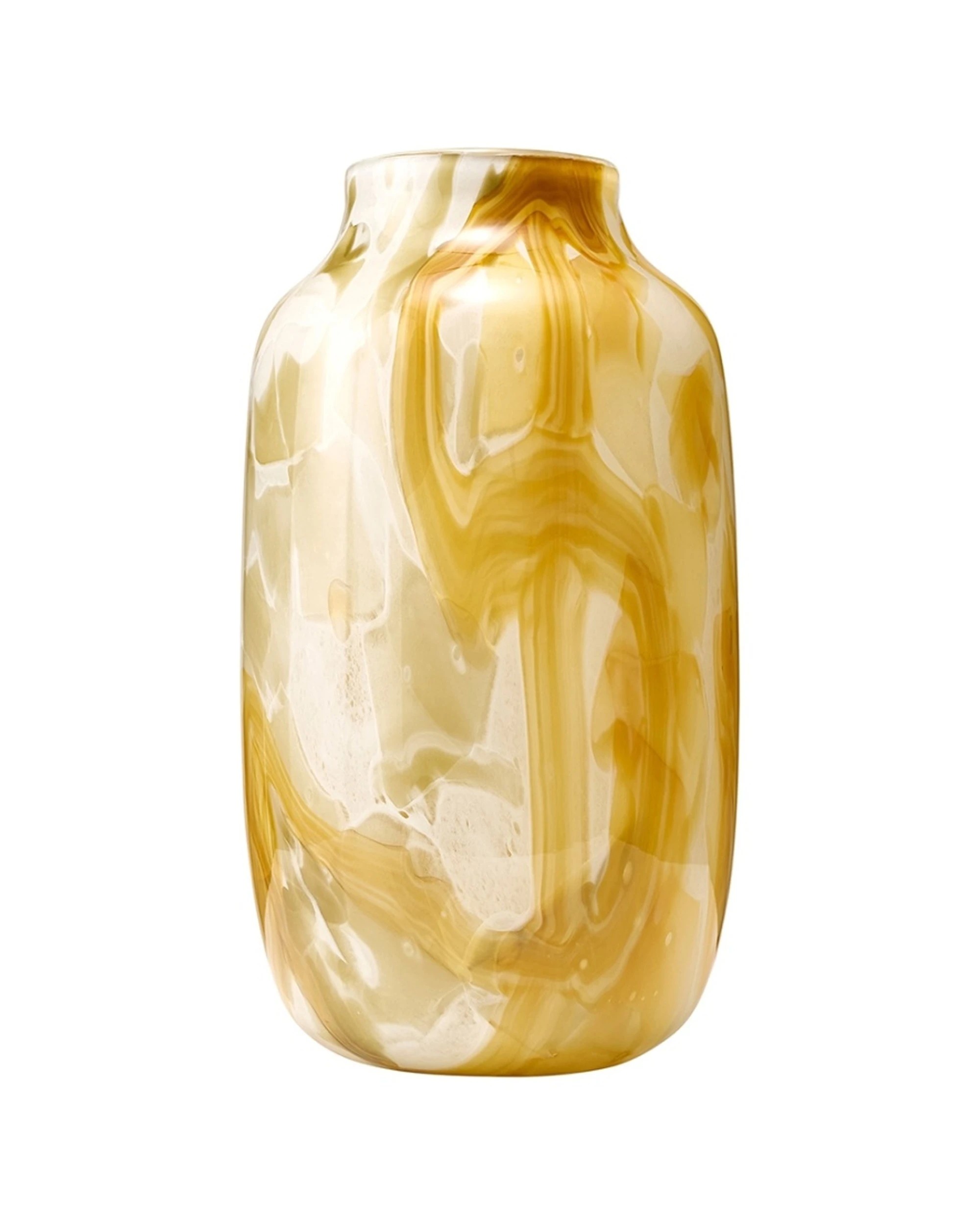 1 Ecology Elowen Curved Flower Vase Honeycomb Marble-Look 32cm Glass - Multi, 1 of 2