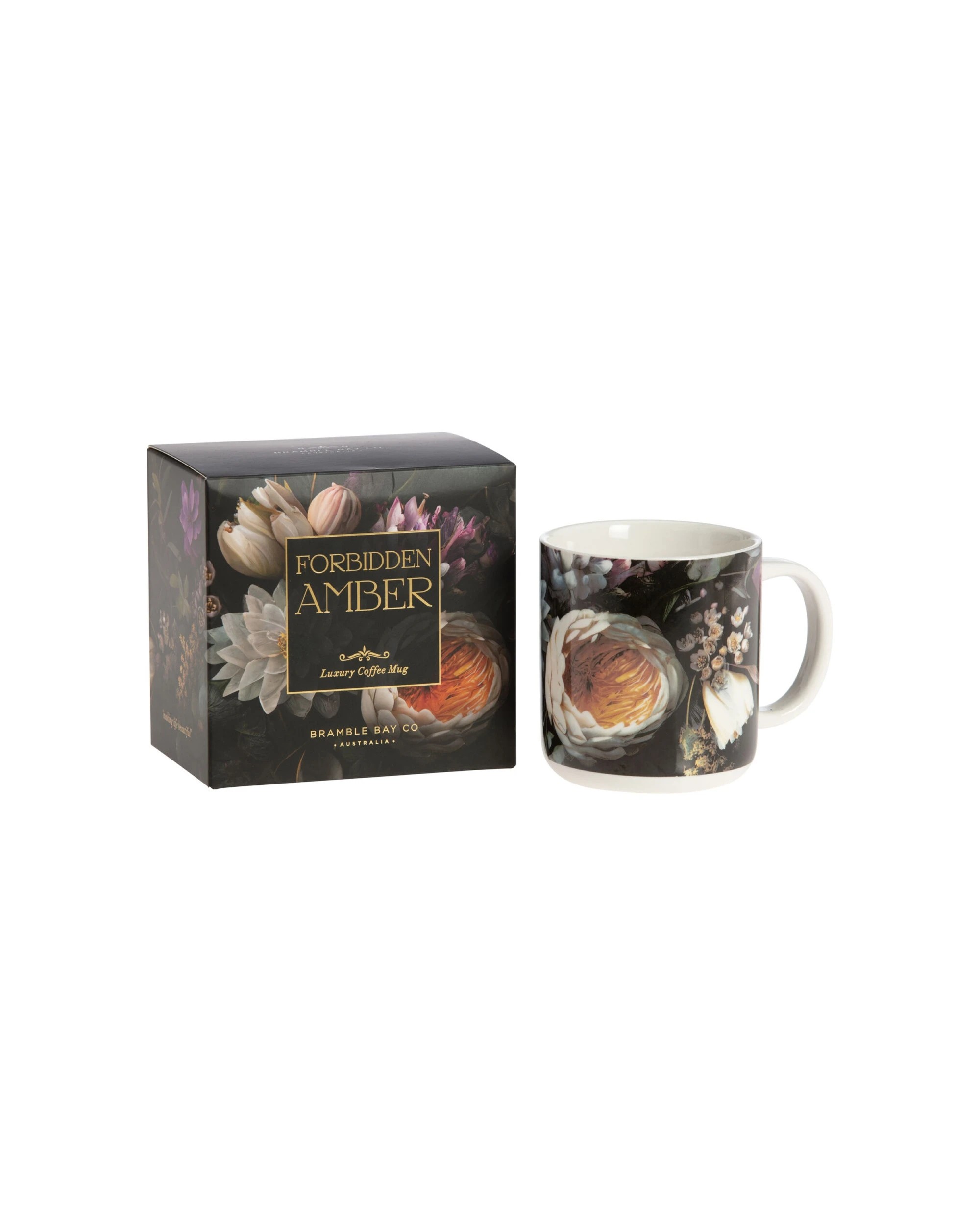 2 Bramble Bay 4PK Vintage Floriade Forbidden Amber Floral Print Mug Ceramic 300ml - Brown, 2 of 2