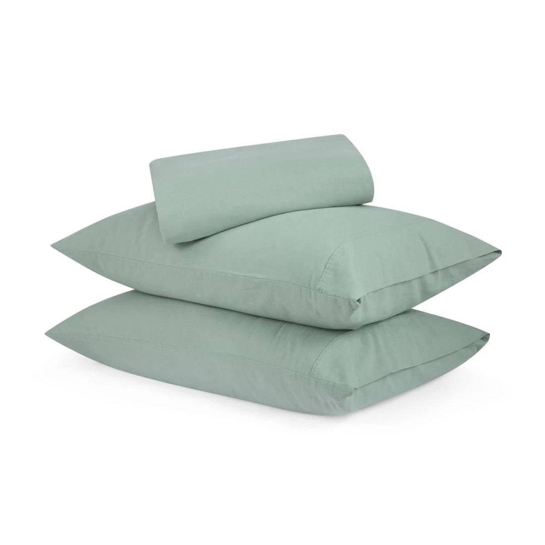 1 Cotton Linen Sheet Set - Queen Bed, Sage, 1 of 7