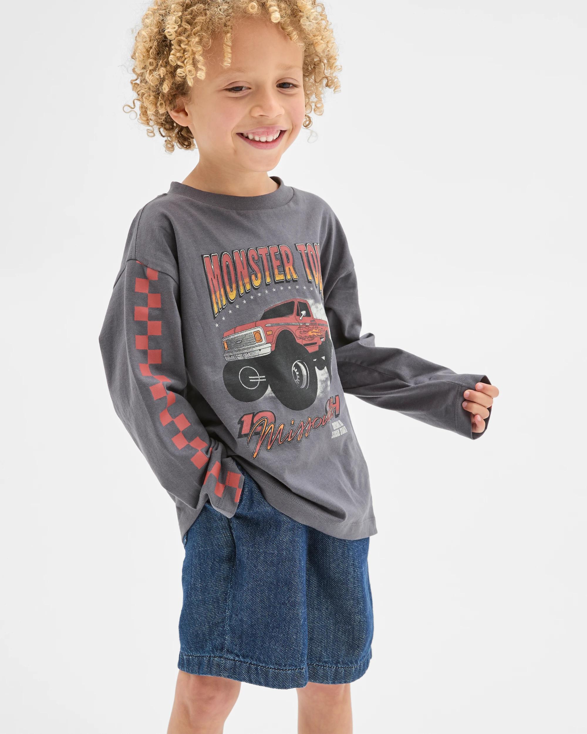 2 Target Kids Australian Cotton Long Sleeve T-Shirt CHARCOAL, 2 of 7