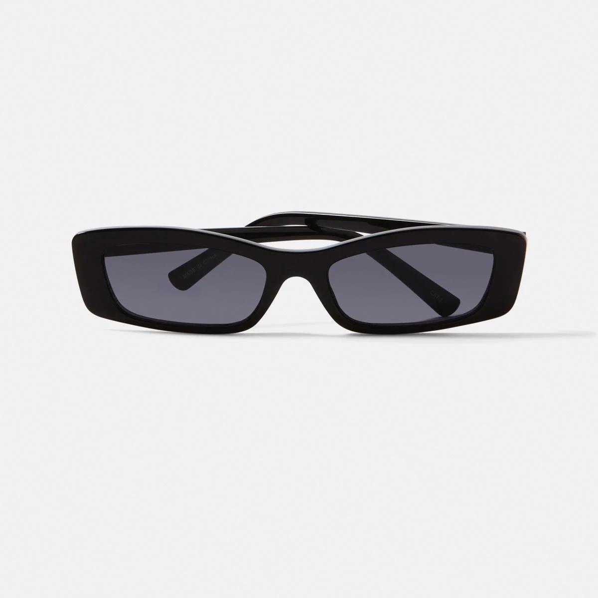 1 Womens Slim Rectangle Sunglasses ACCESSORIES BLACK, 1 of 6