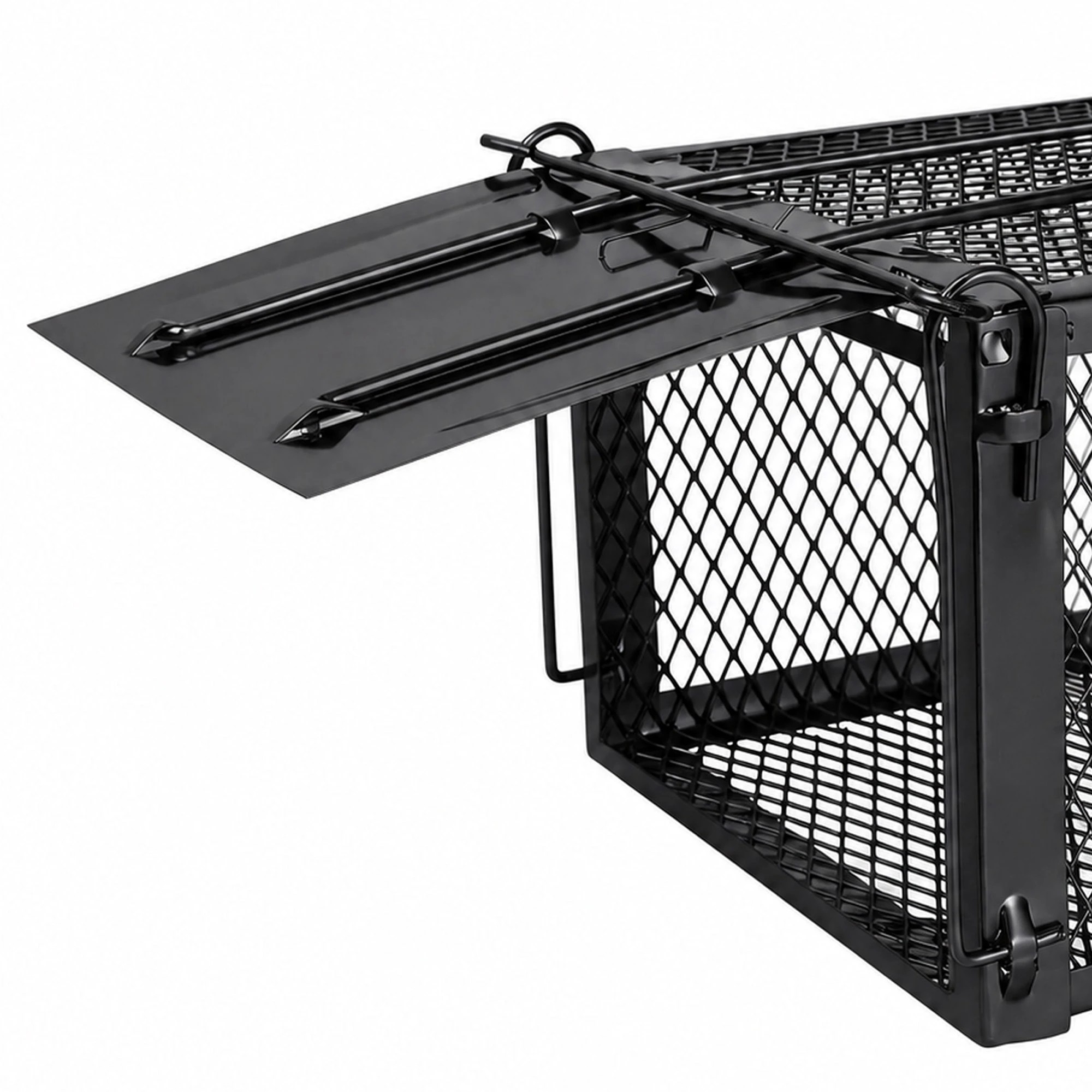 5 Toque Mouse Trap Humane Live Catch Rat Cage Reusable Zinc Iron Garage Black 2pc, 5 of 8