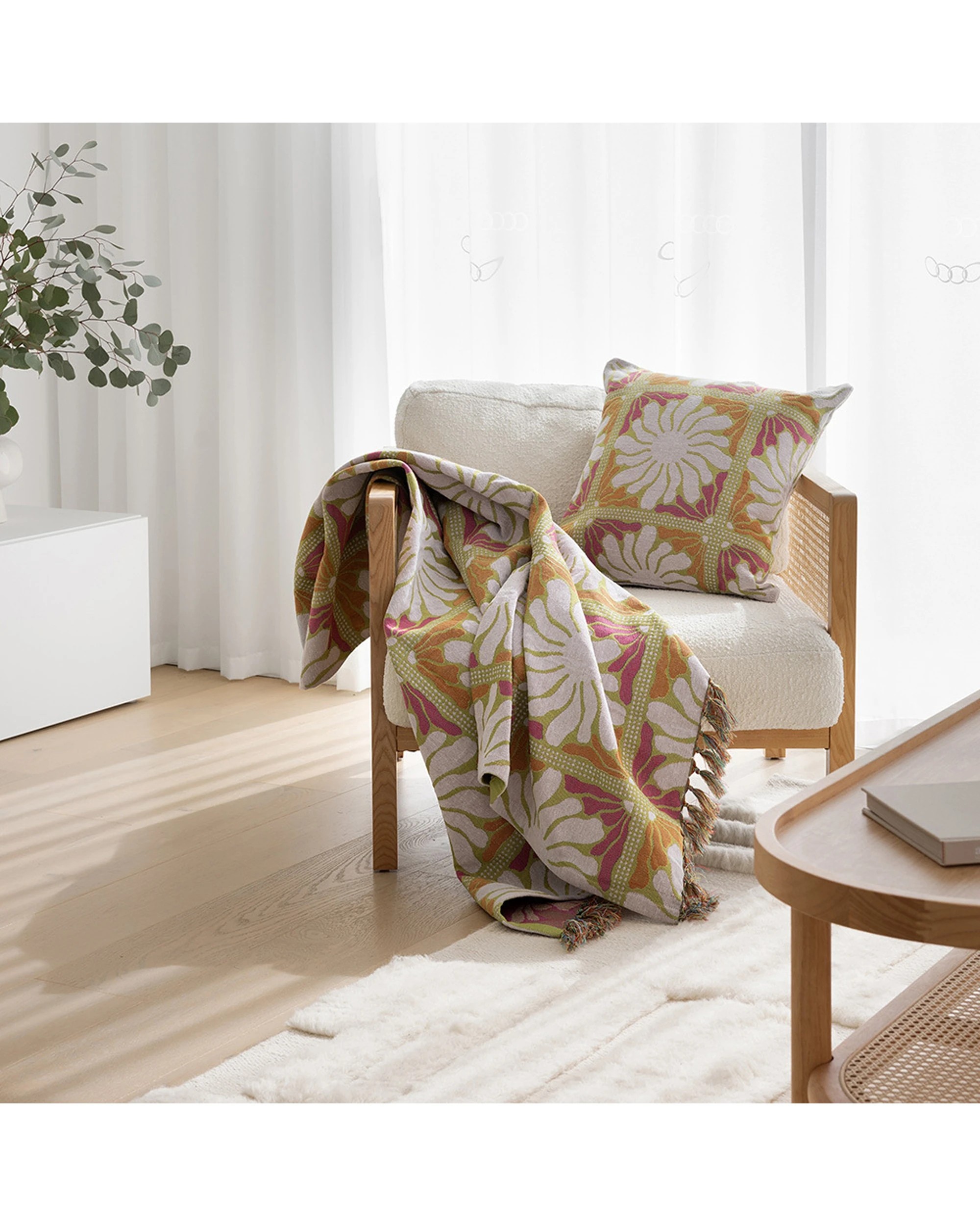 5 Bambury Zinnia Poly/Cotton Throw Blanket 65% Recycled Cotton Eco-Friendly Material - Pattern, 5 of 10