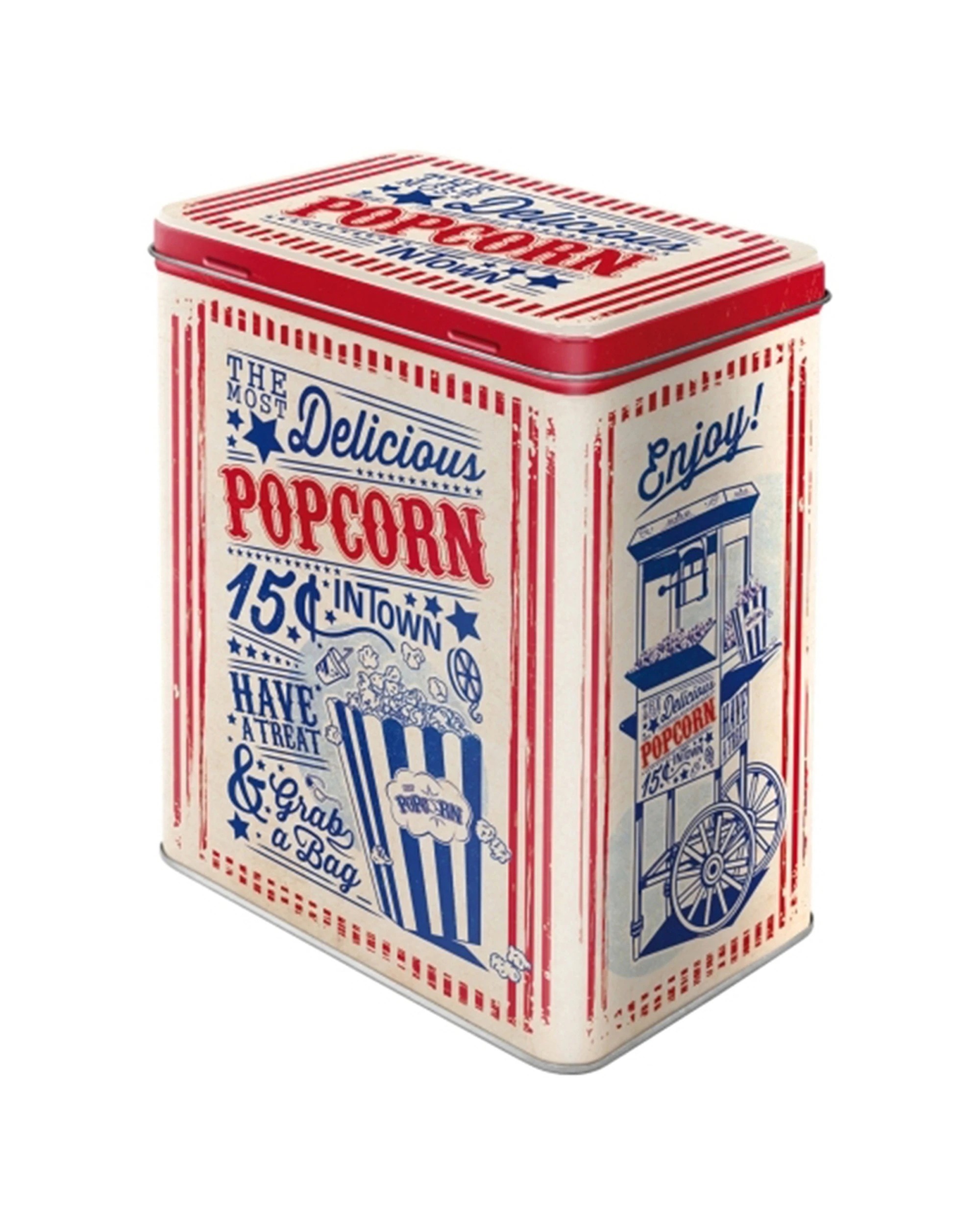 1 Nostalgic-Art Large Storage Tin Box - Popcorn Design - Multi, 1 of 1