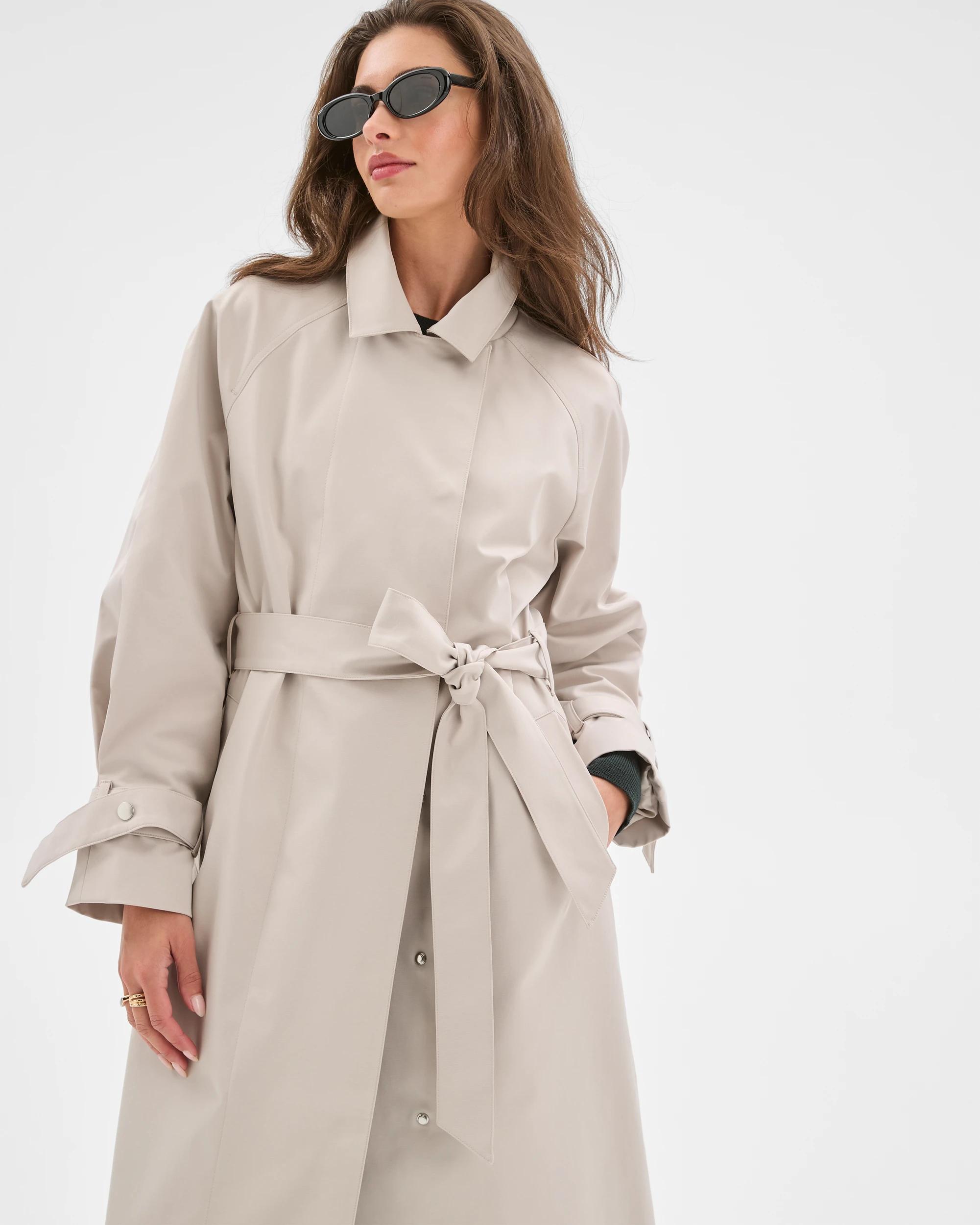 5 Target Petites Petites Statement Trench Coat FOG BEIGE, 5 of 7
